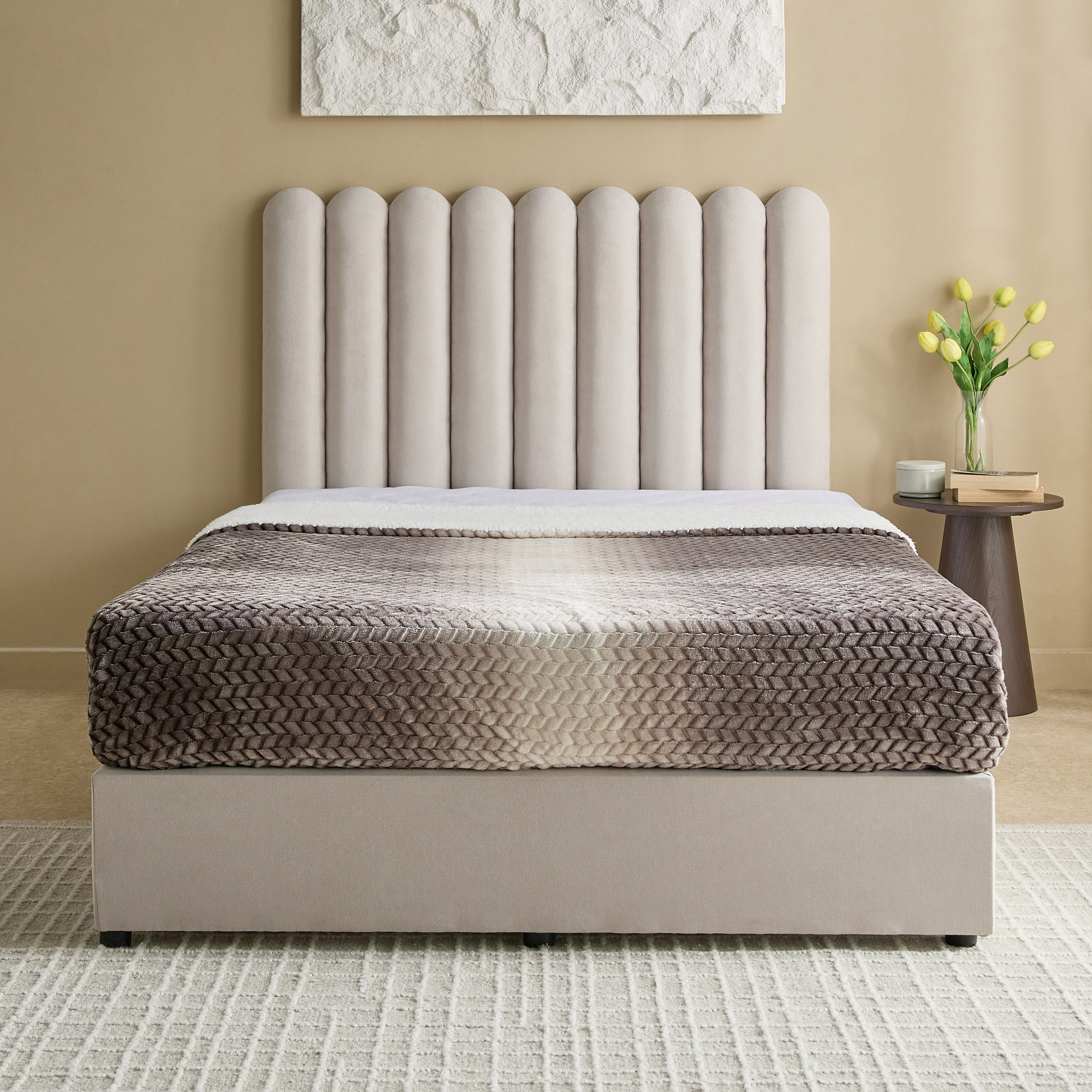 Curvy Haze Upholstered Twin Bed - 120x200 cm-hbxbedroom-bedsandbedsets-upholsteredbeds-twin-image-2