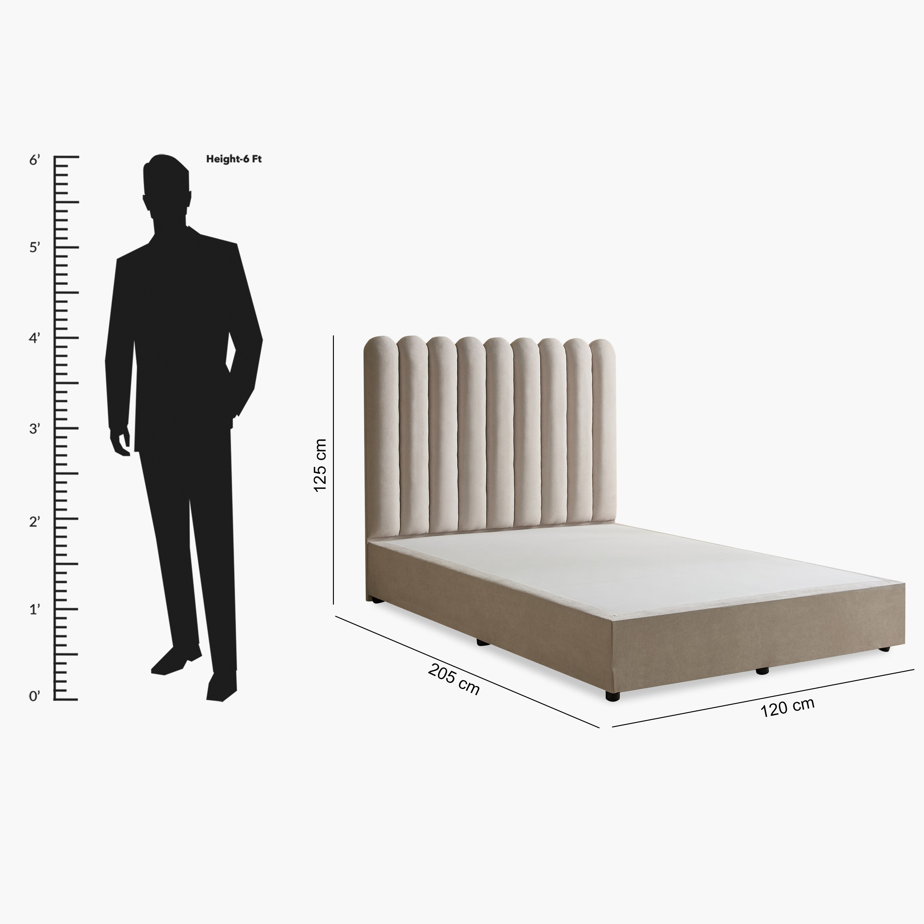 Curvy Haze Upholstered Twin Bed - 120x200 cm-hbxbedroom-bedsandbedsets-upholsteredbeds-twin-image-9