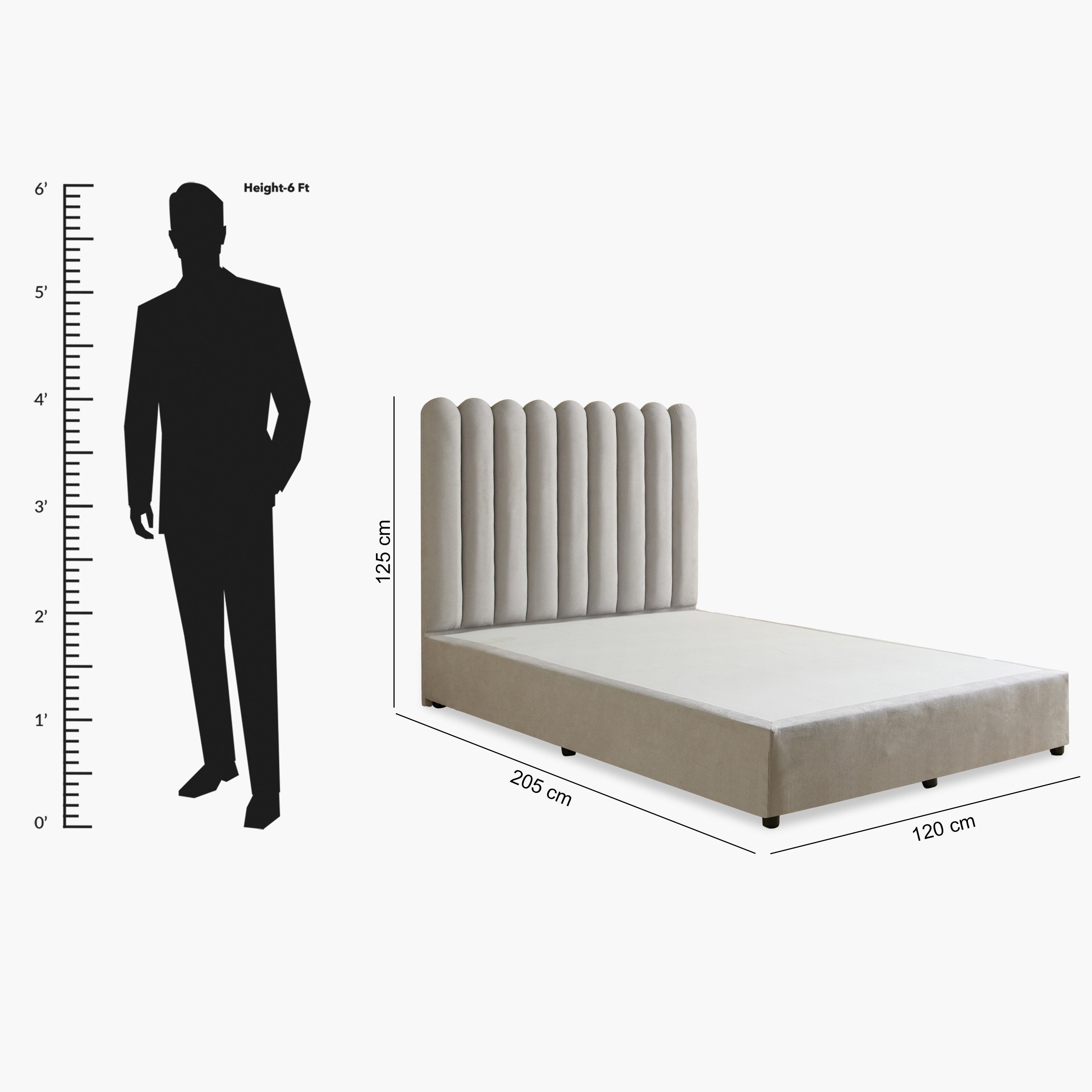 Curvy Haze Upholstered Twin Bed - 120x200 cm-hbxbedroom-bedsandbedsets-upholsteredbeds-twin-image-9