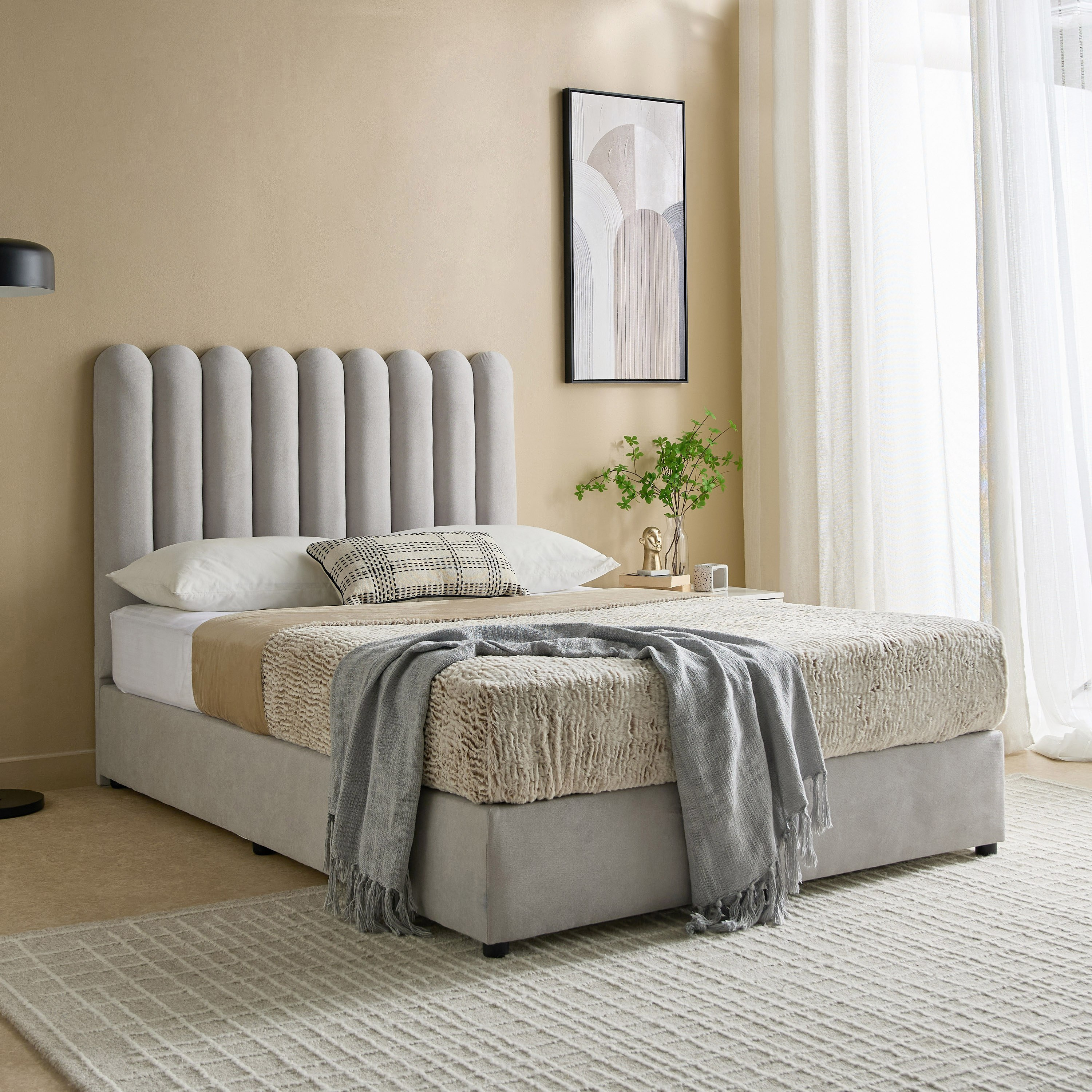 Curvy Haze Upholstered Queen Bed - 140x200 cm-hbxbedroom-bedsandbedsets-beds-queen-image-7