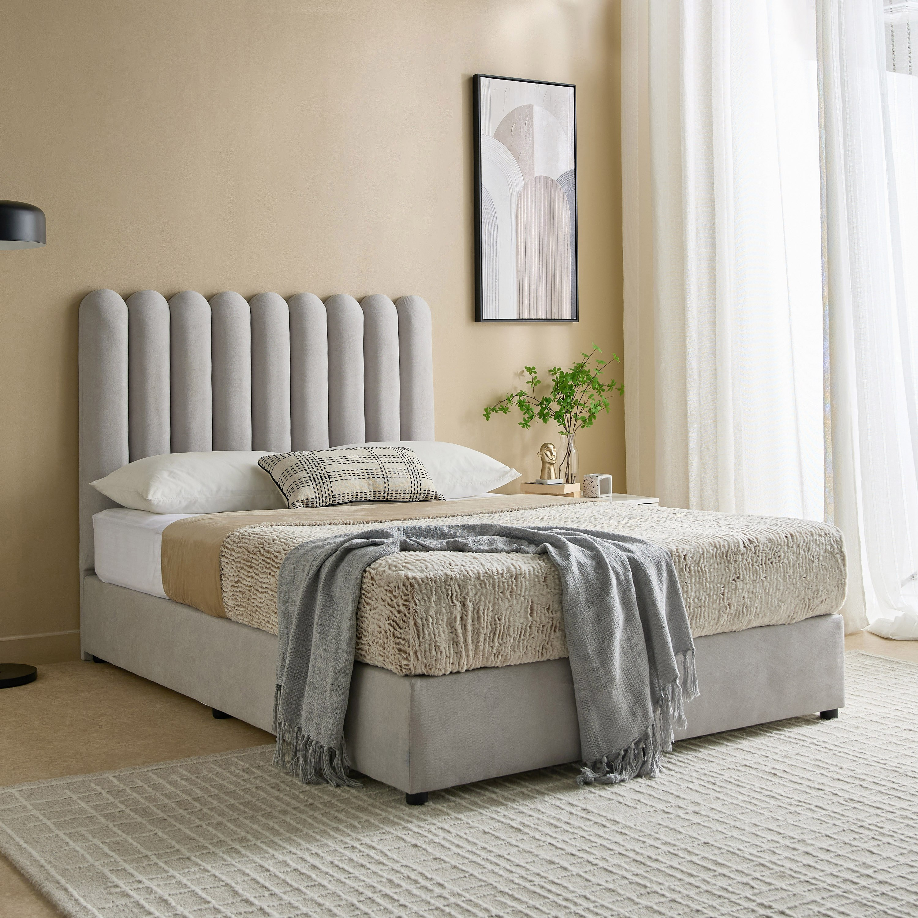 Curvy Haze Upholstered Queen Bed - 160x200 cm-hbxbedroom-bedsandbedsets-beds-queen-image-7