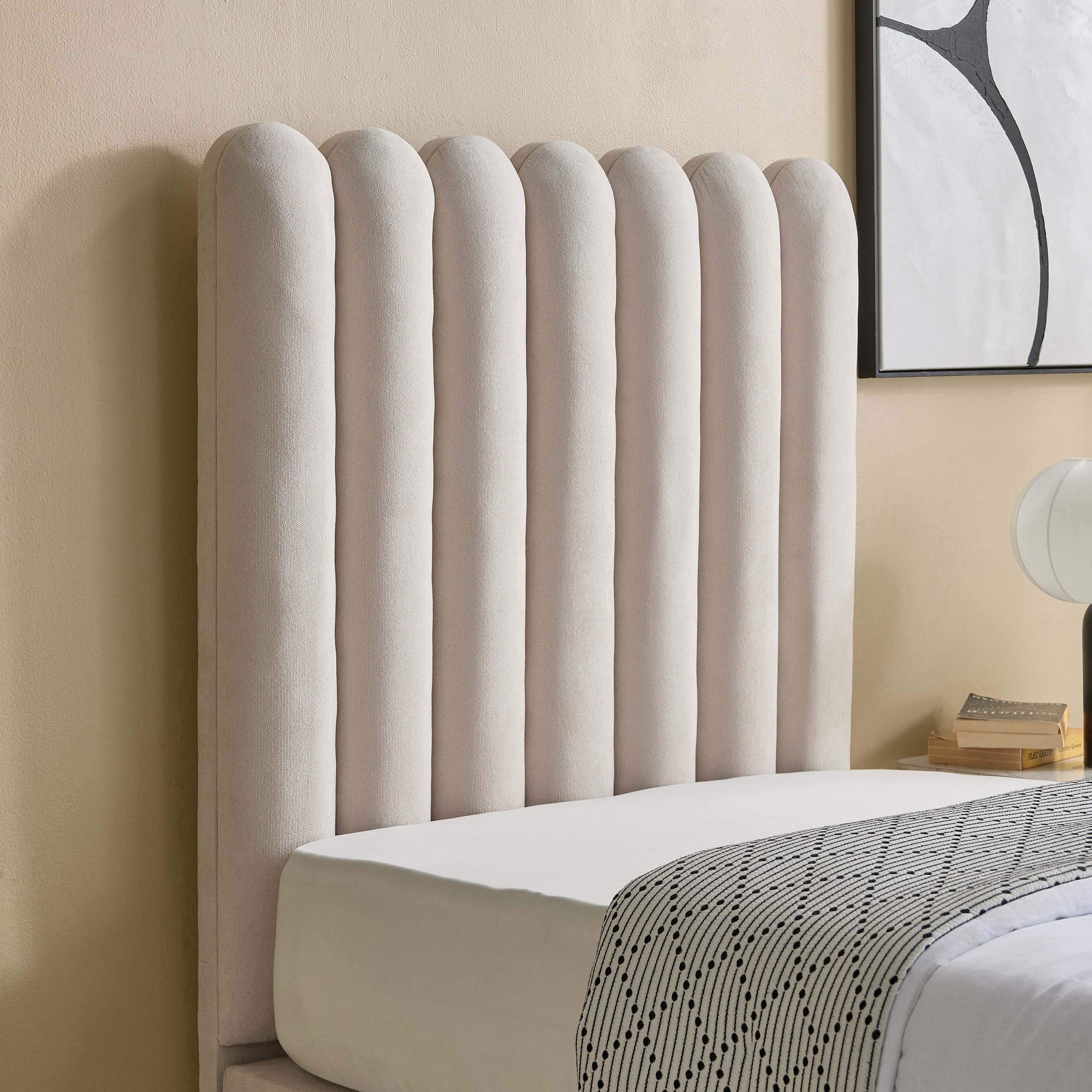 Curvy Haze Upholstered Single Bed - 90x200 cm-hbxkidsandyouth-bedsandbedsets-beds-single-image-3