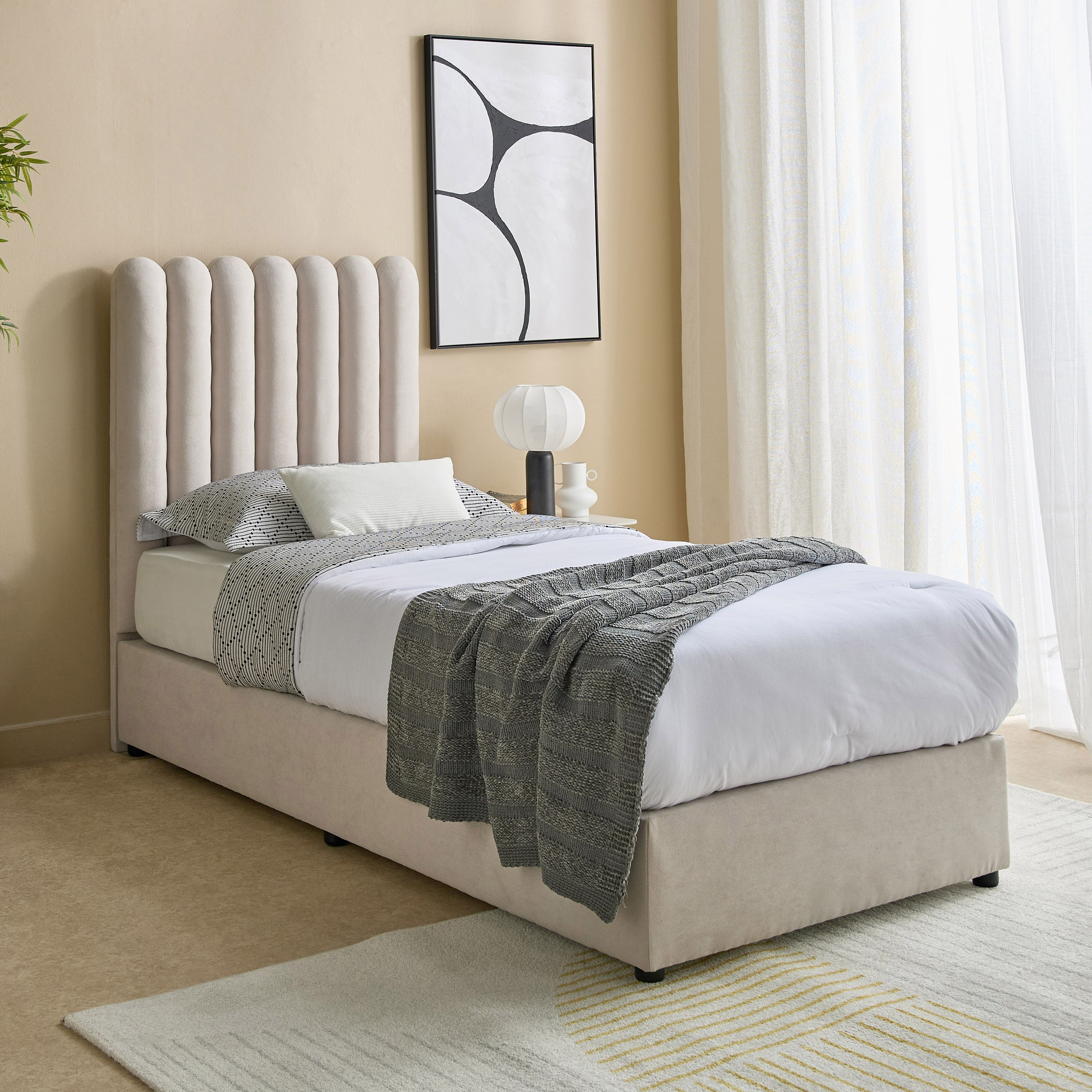 Curvy Haze Upholstered Single Bed - 90x200 cm-hbxkidsandyouth-bedsandbedsets-beds-single-image-7