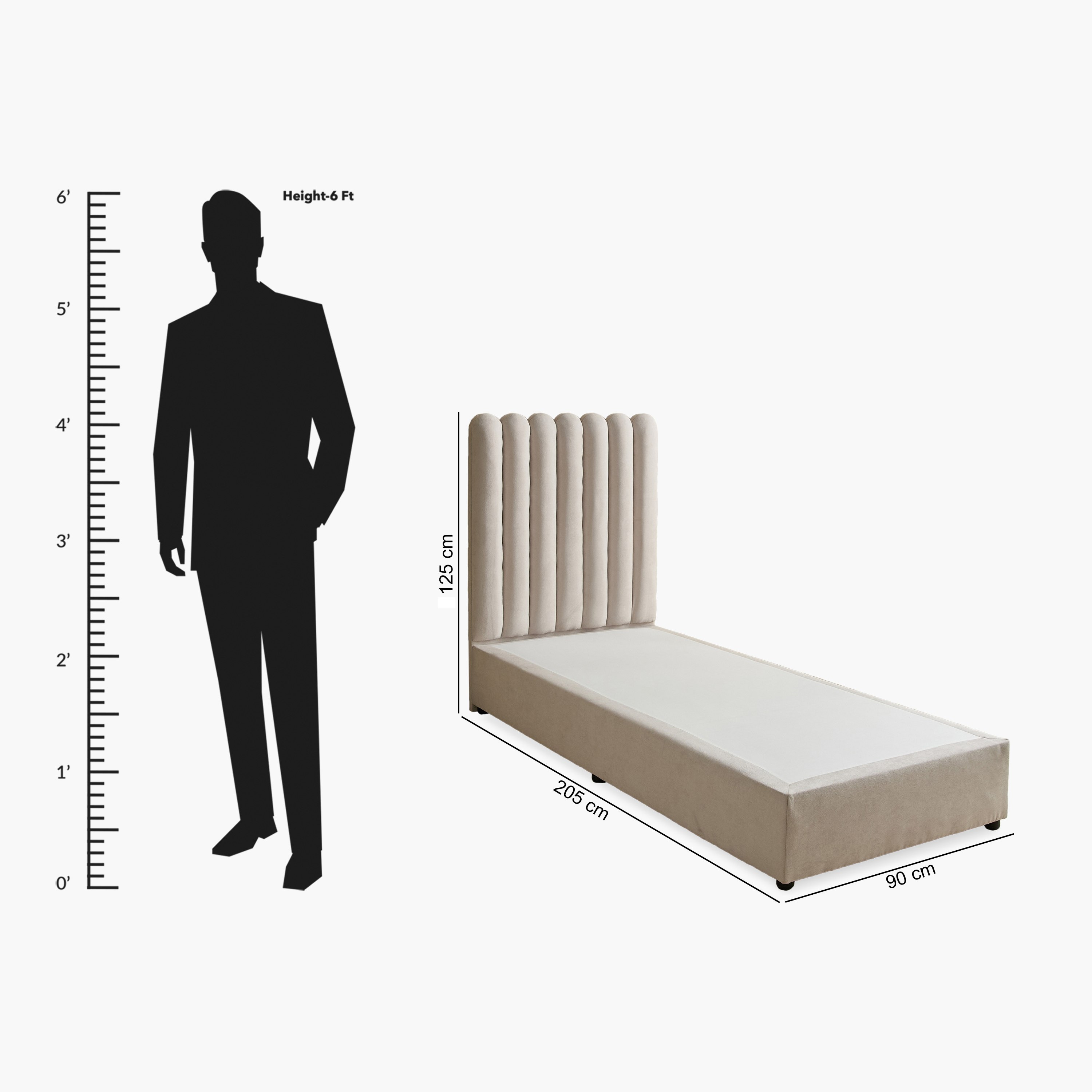 Curvy Haze Upholstered Single Bed - 90x200 cm-hbxkidsandyouth-bedsandbedsets-beds-single-image-9