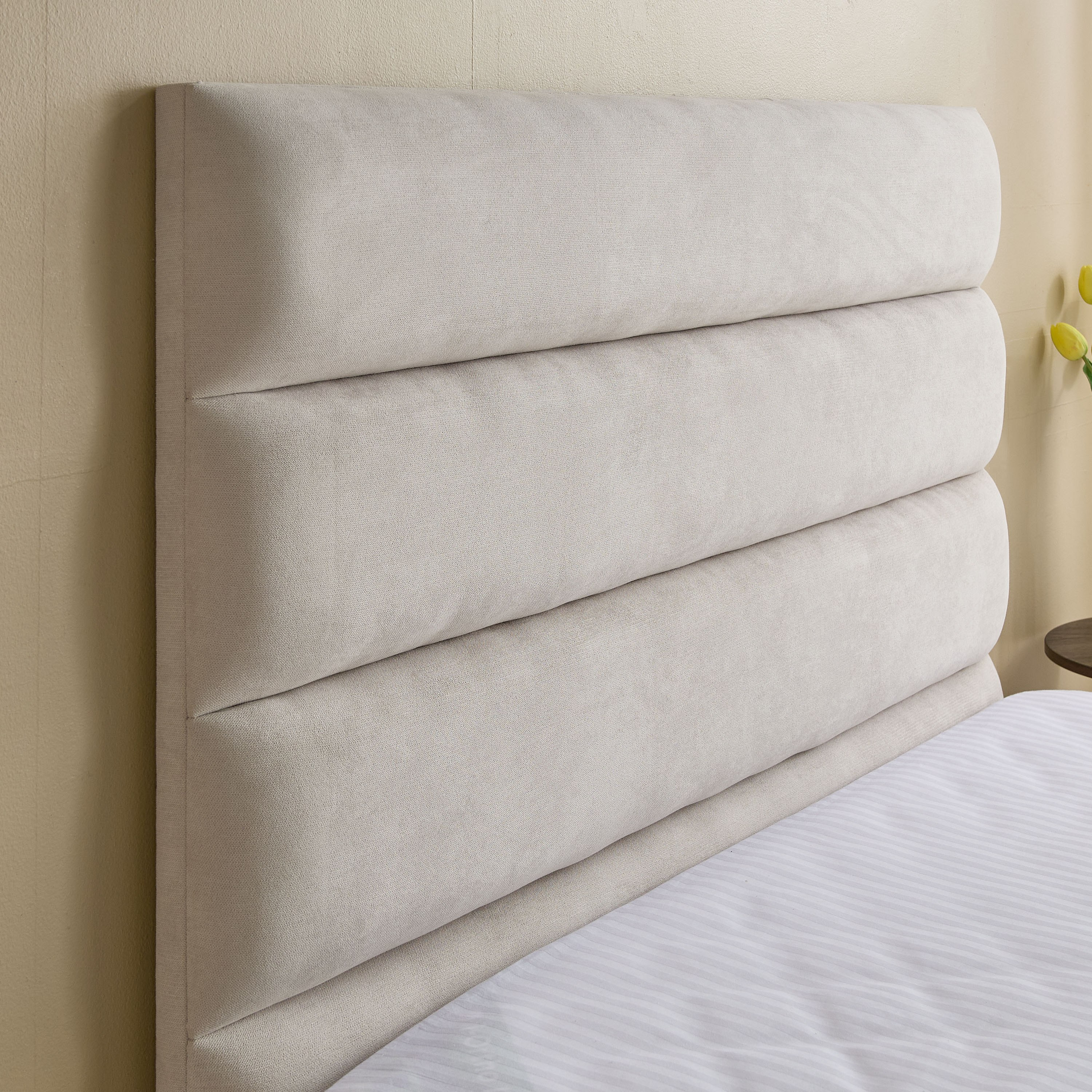 Curvy Linear Upholstered Twin Bed - 120x200 cm-hbxbedroom-bedsandbedsets-upholsteredbeds-twin-image-4