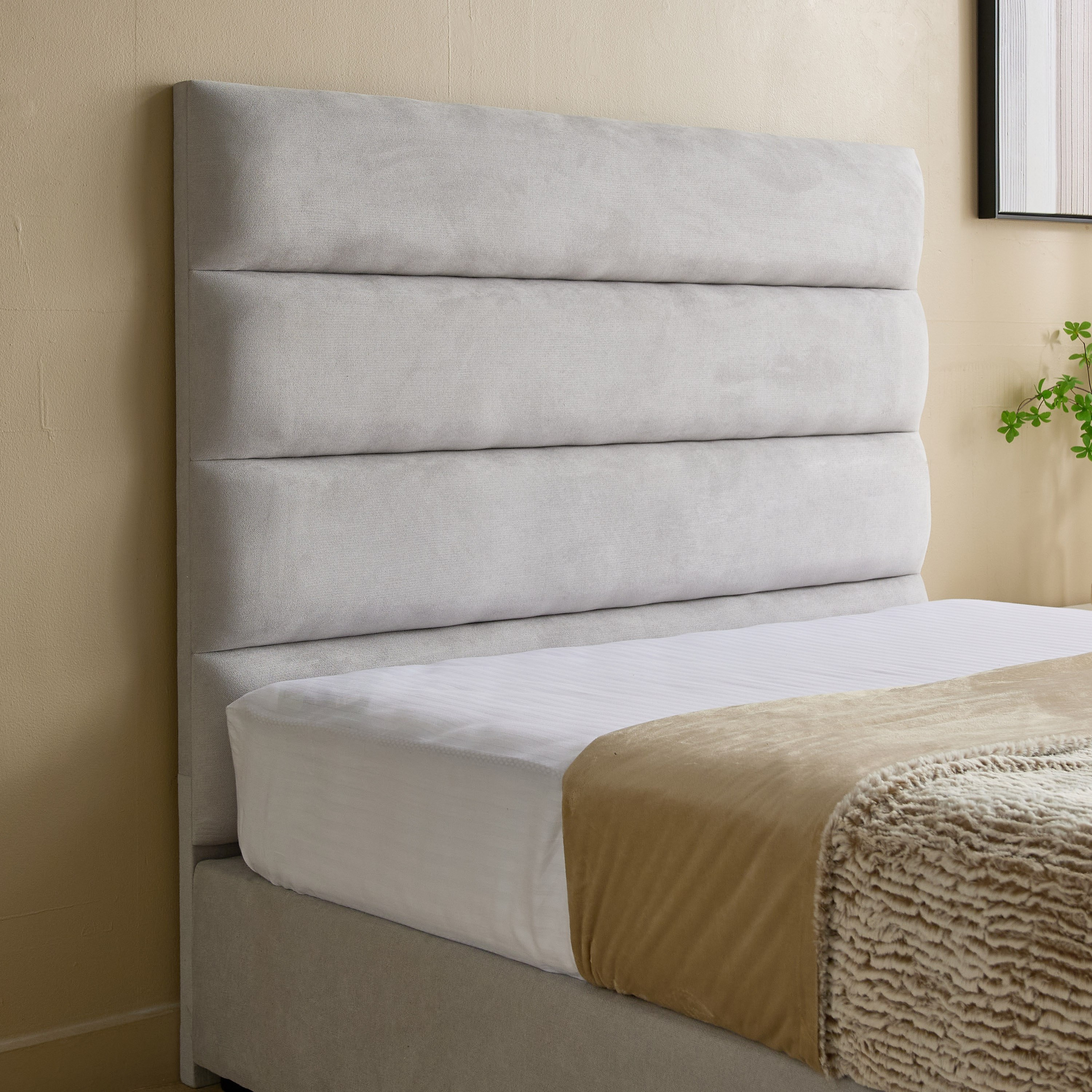 Curvy Linear Upholstered Twin Bed - 120x200 cm-hbxbedroom-bedsandbedsets-upholsteredbeds-twin-image-3