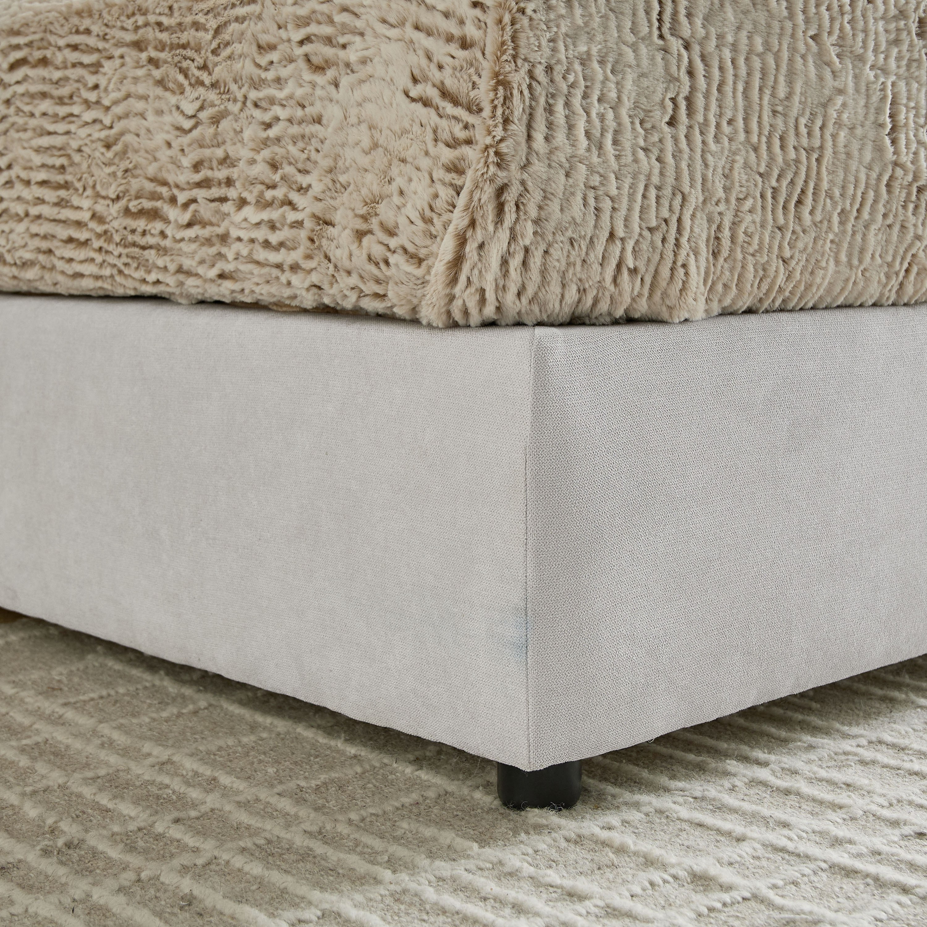 Curvy Linear Upholstered Twin Bed - 120x200 cm-hbxbedroom-bedsandbedsets-upholsteredbeds-twin-image-5