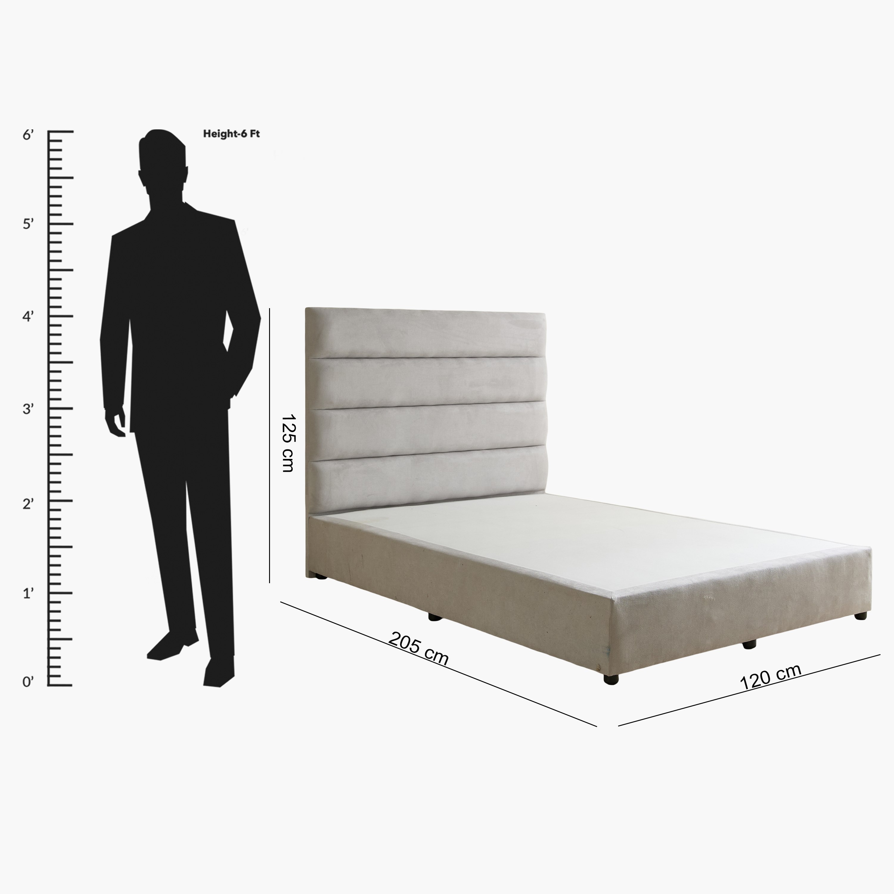 Curvy Linear Upholstered Twin Bed - 120x200 cm-hbxbedroom-bedsandbedsets-upholsteredbeds-twin-image-9