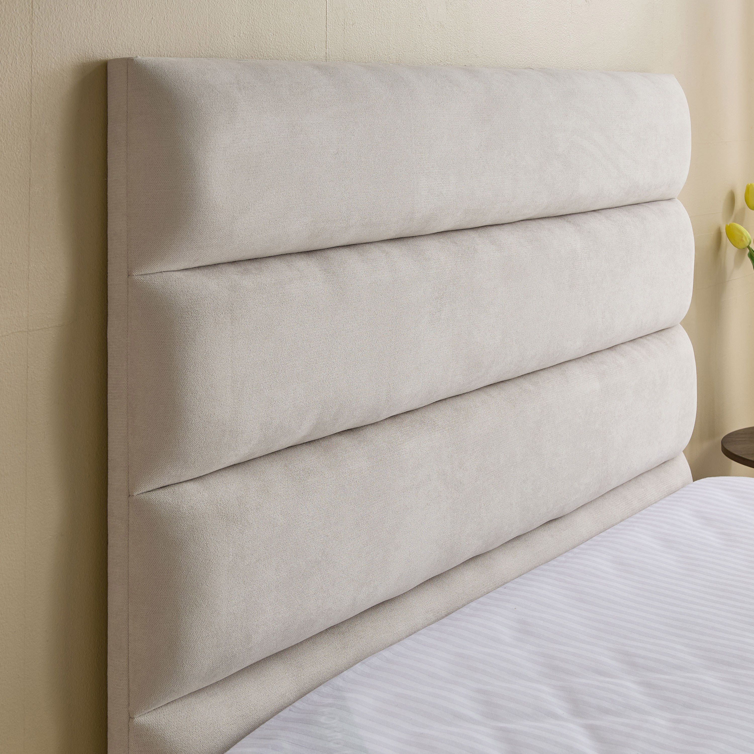 Curvy Linear Upholstered Queen Bed - 140x200 cm-hbxbedroom-bedsandbedsets-beds-queen-image-4