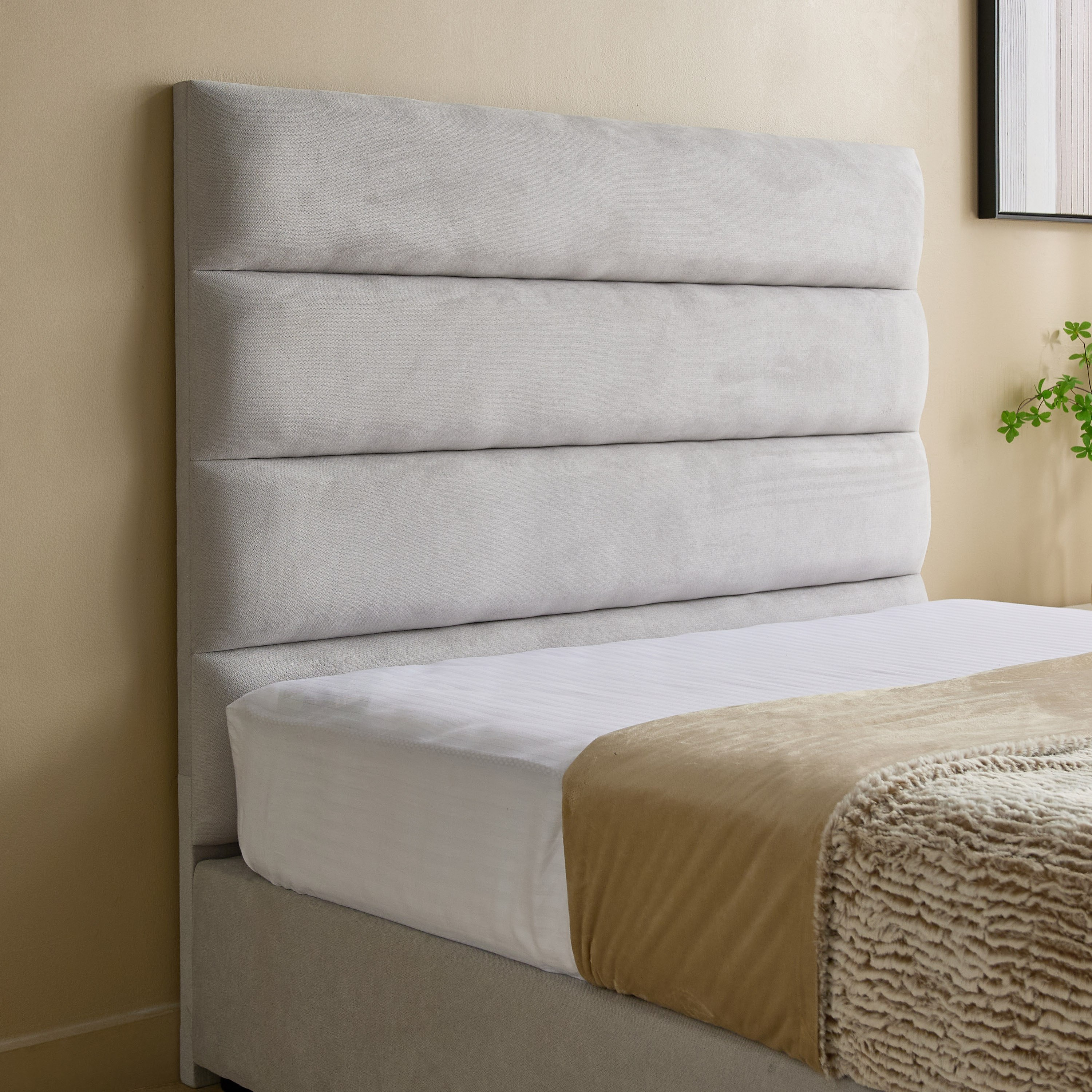 Curvy Linear Upholstered Queen Bed - 140x200 cm-hbxbedroom-bedsandbedsets-beds-queen-image-3