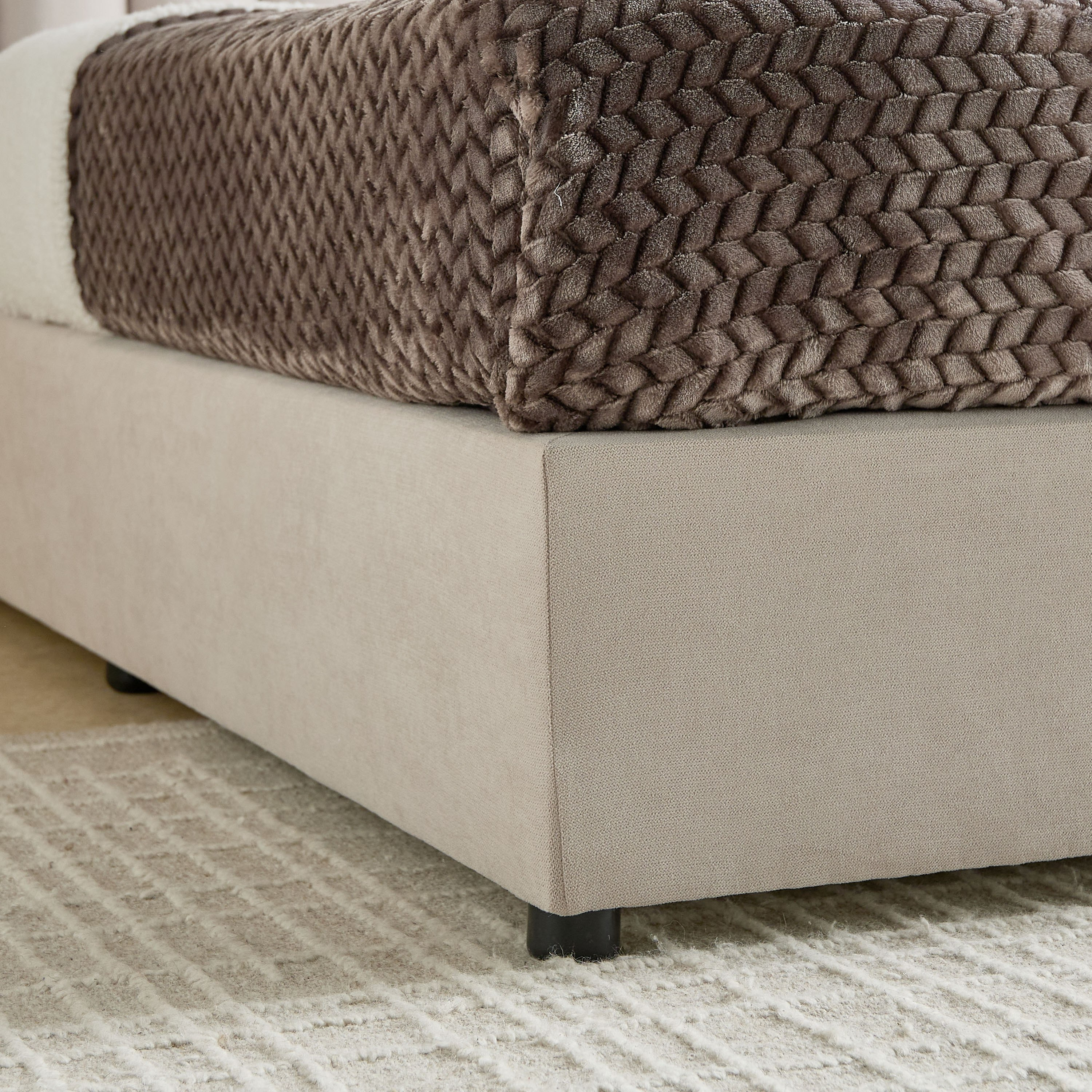 Curvy Linear Upholstered Queen Bed - 160x200 cm-hbxbedroom-bedsandbedsets-beds-queen-image-6