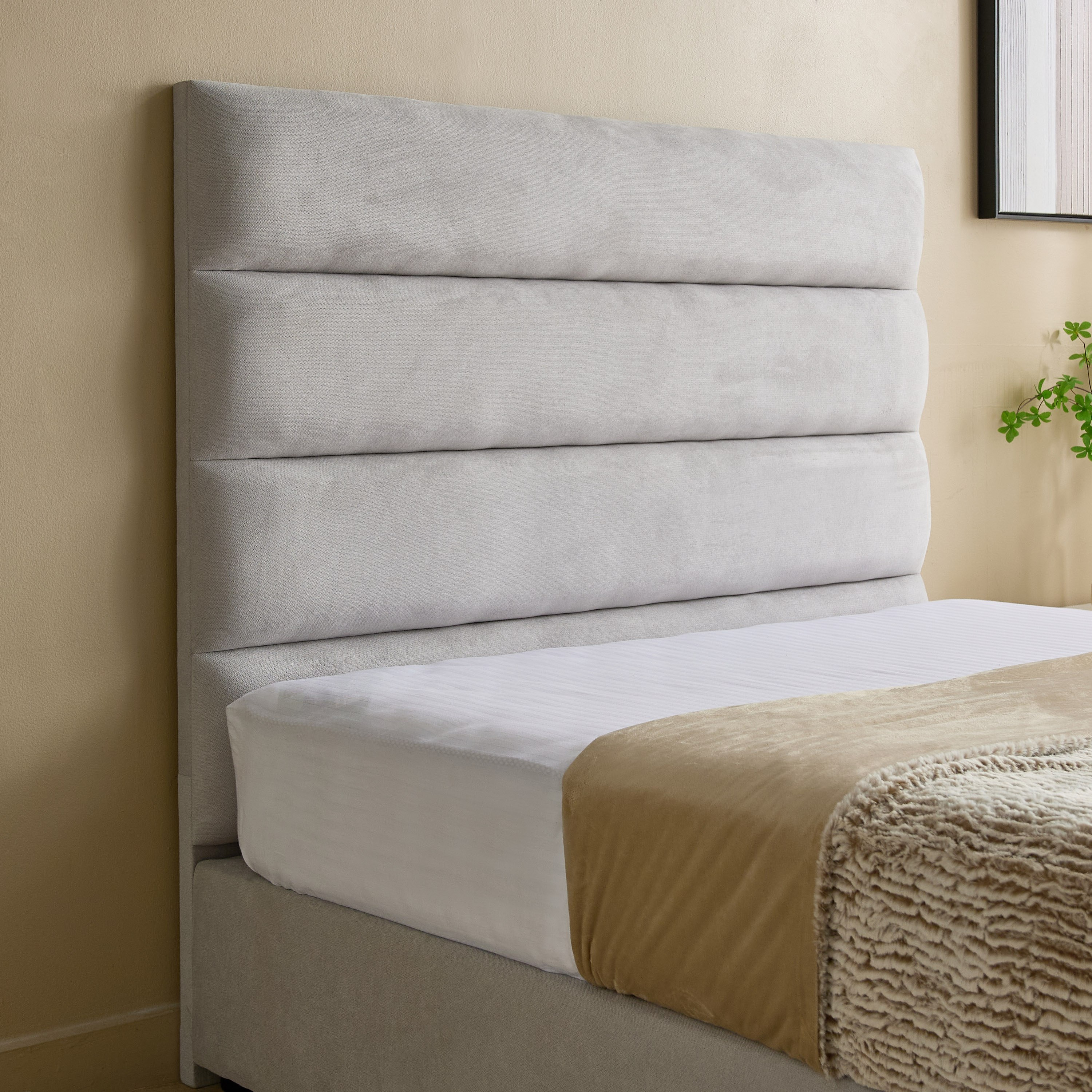 Curvy Linear Upholstered Queen Bed - 160x200 cm-hbxbedroom-bedsandbedsets-beds-queen-image-3
