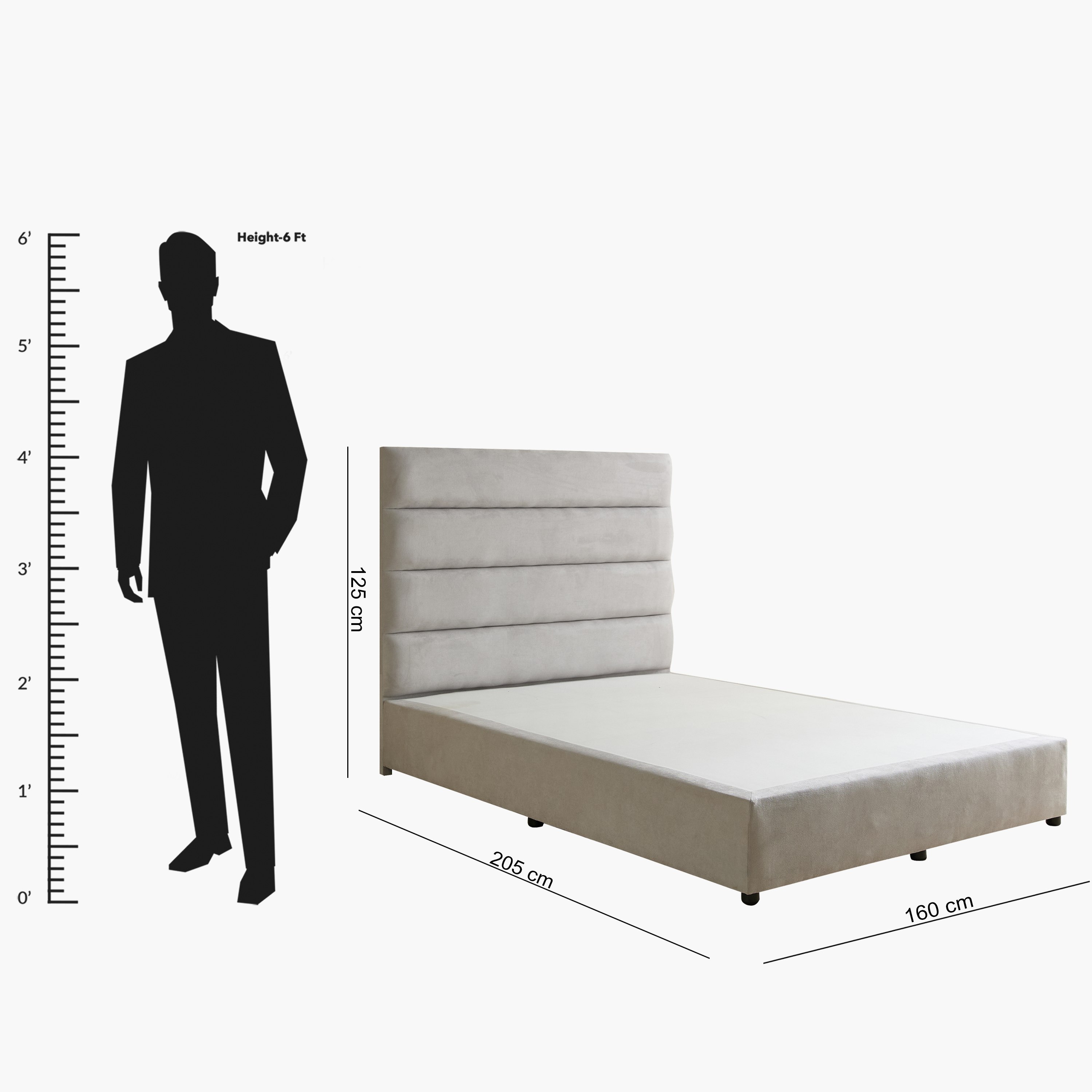 Curvy Linear Upholstered Queen Bed - 160x200 cm-hbxbedroom-bedsandbedsets-beds-queen-image-9
