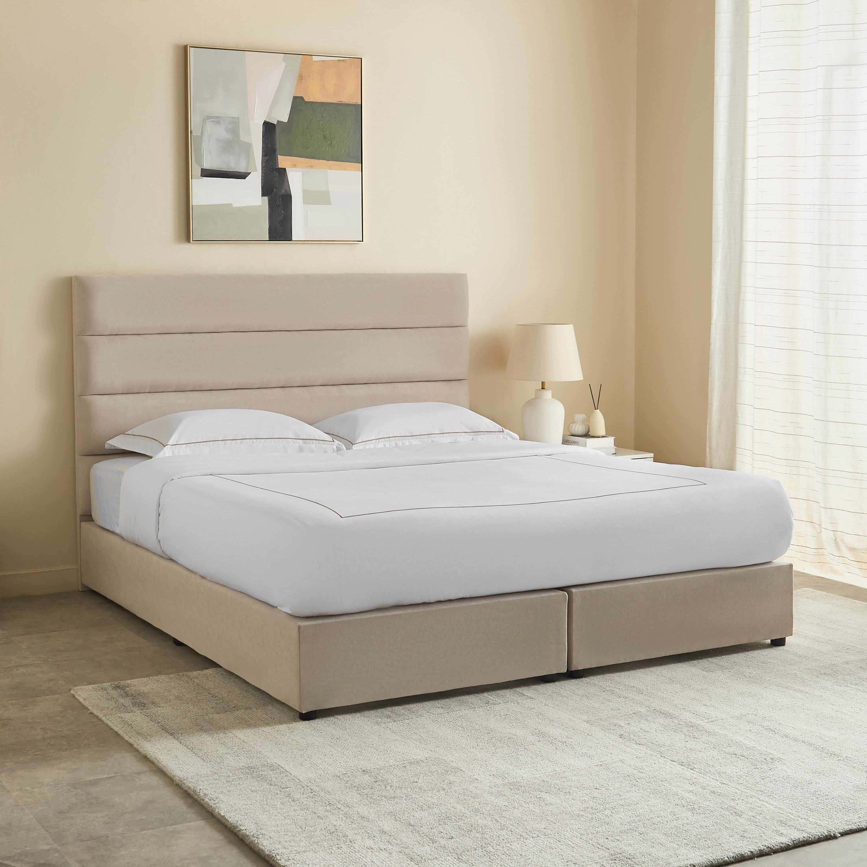 Curvy Linear King Upholstered Bed - 180x200 cm-PROMO_HB_UAE_HBX10_250526-image-1