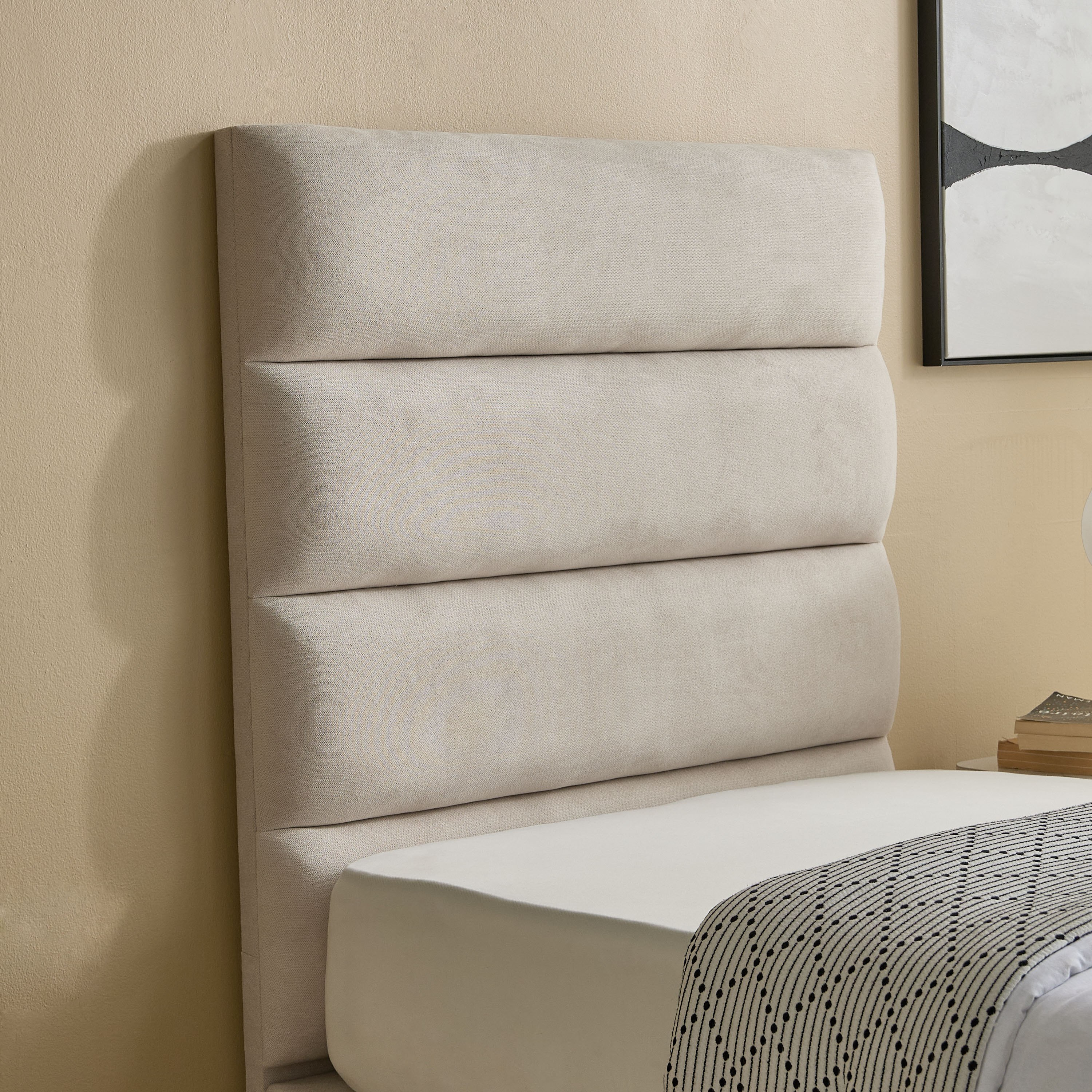 Curvy Linear Upholstered Single Bed - 90x200 cm-hbxkidsandyouth-bedsandbedsets-beds-single-image-3