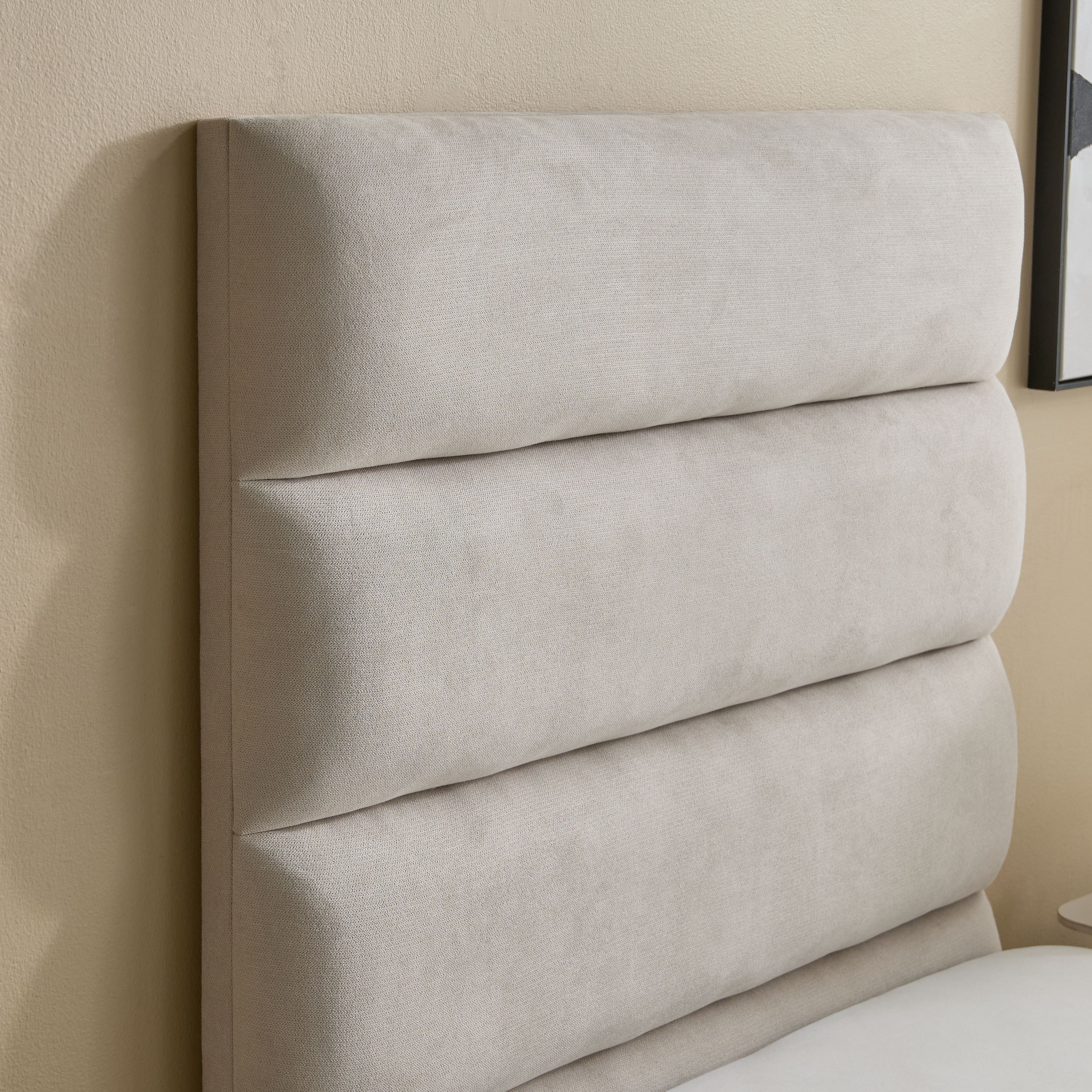 Curvy Linear Upholstered Single Bed - 90x200 cm-hbxkidsandyouth-bedsandbedsets-beds-single-image-4
