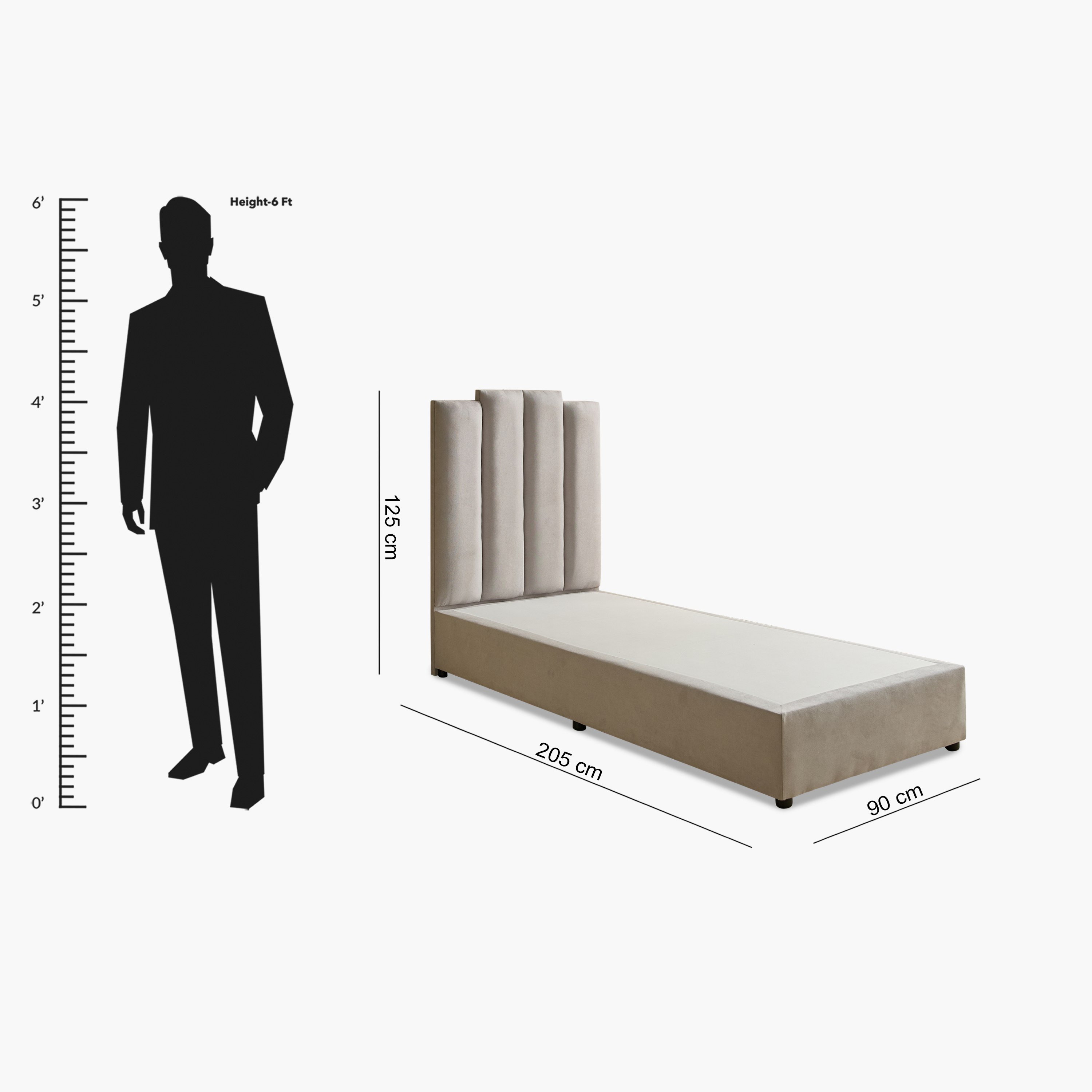 Curvy Riston Upholstered Single Bed - 90x200 cm-hbxkidsandyouth-bedsandbedsets-beds-single-image-9