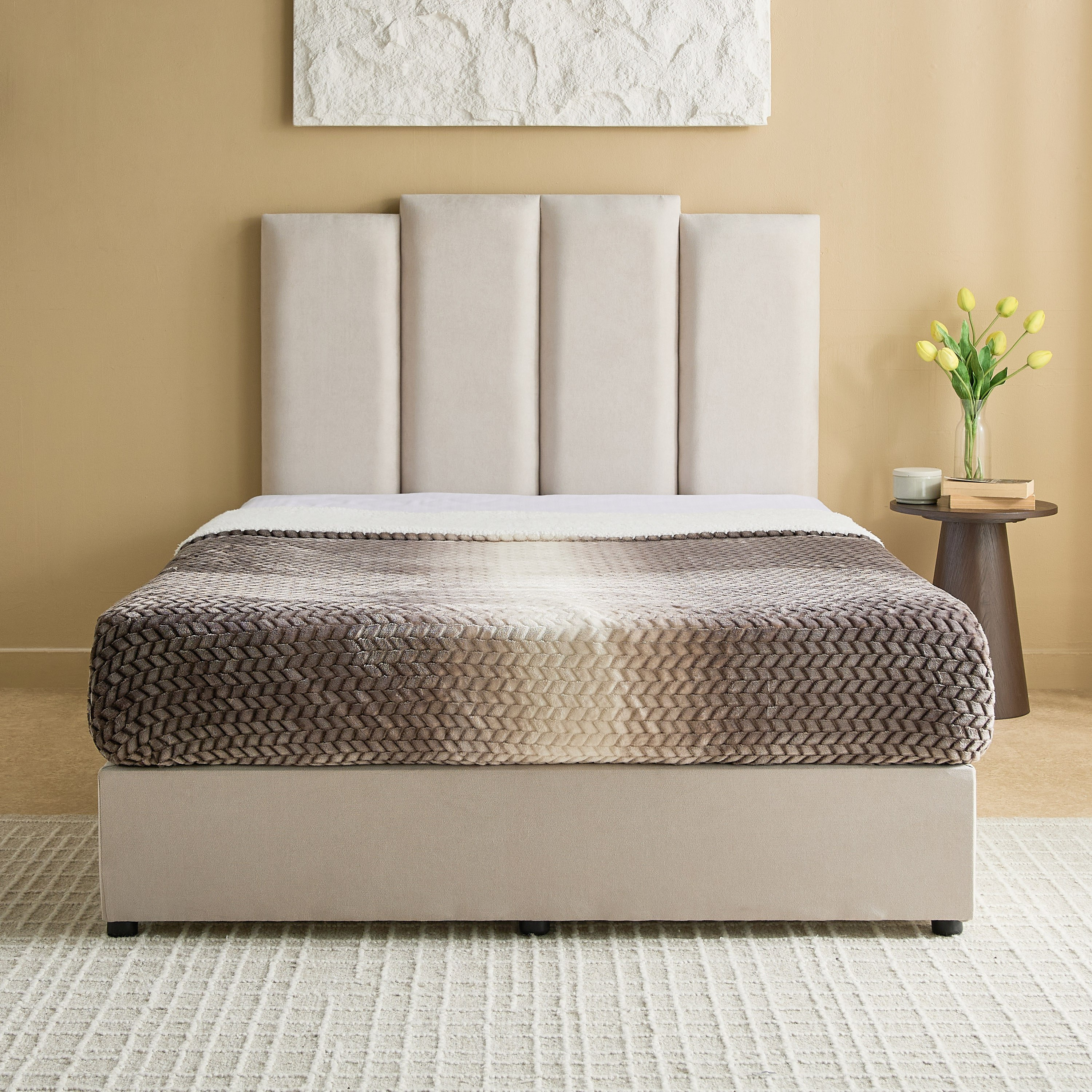 Curvy Riston Upholstered Twin Bed - 120x200 cm-hbxbedroom-bedsandbedsets-upholsteredbeds-twin-image-2