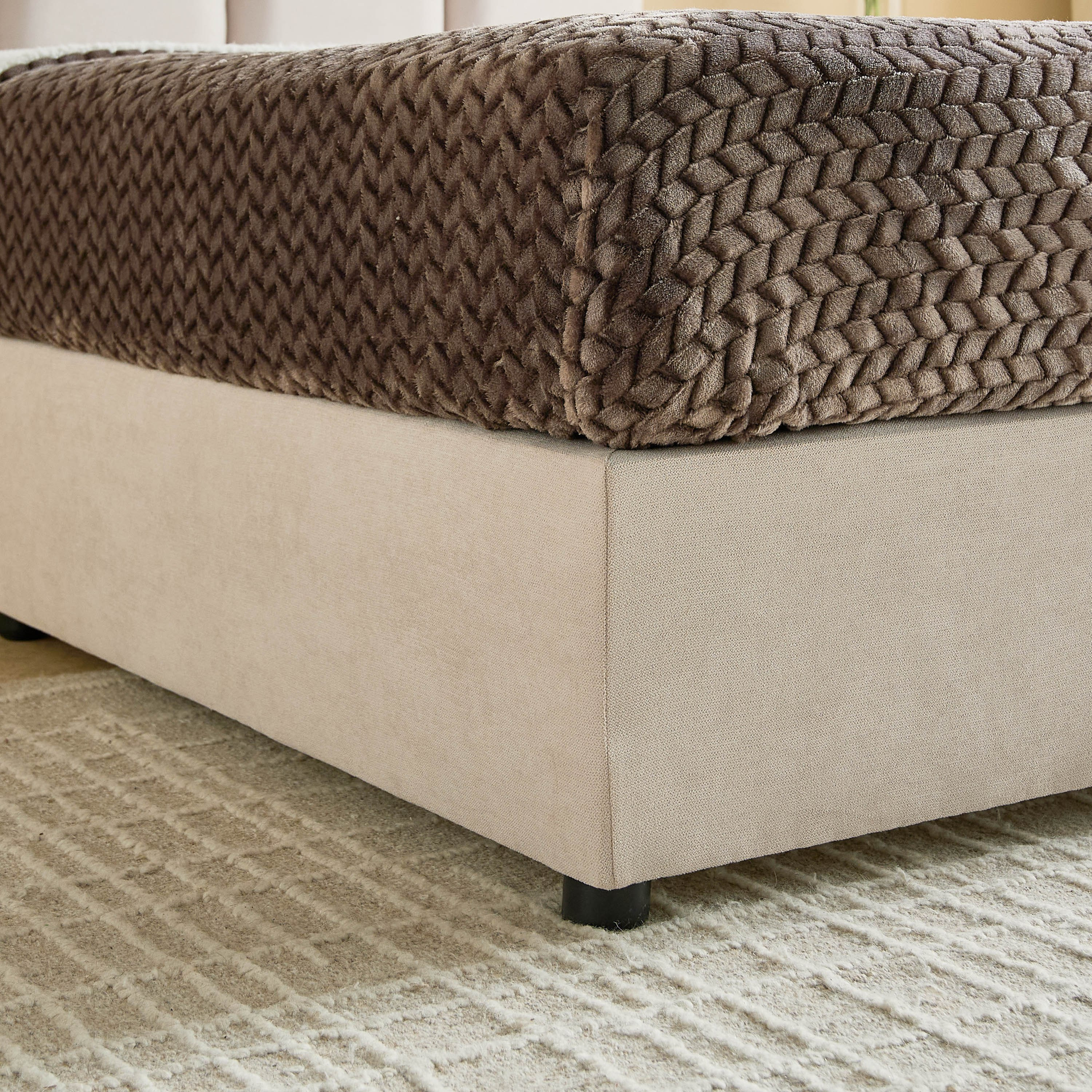 Curvy Riston Upholstered Twin Bed - 120x200 cm-hbxbedroom-bedsandbedsets-upholsteredbeds-twin-image-5