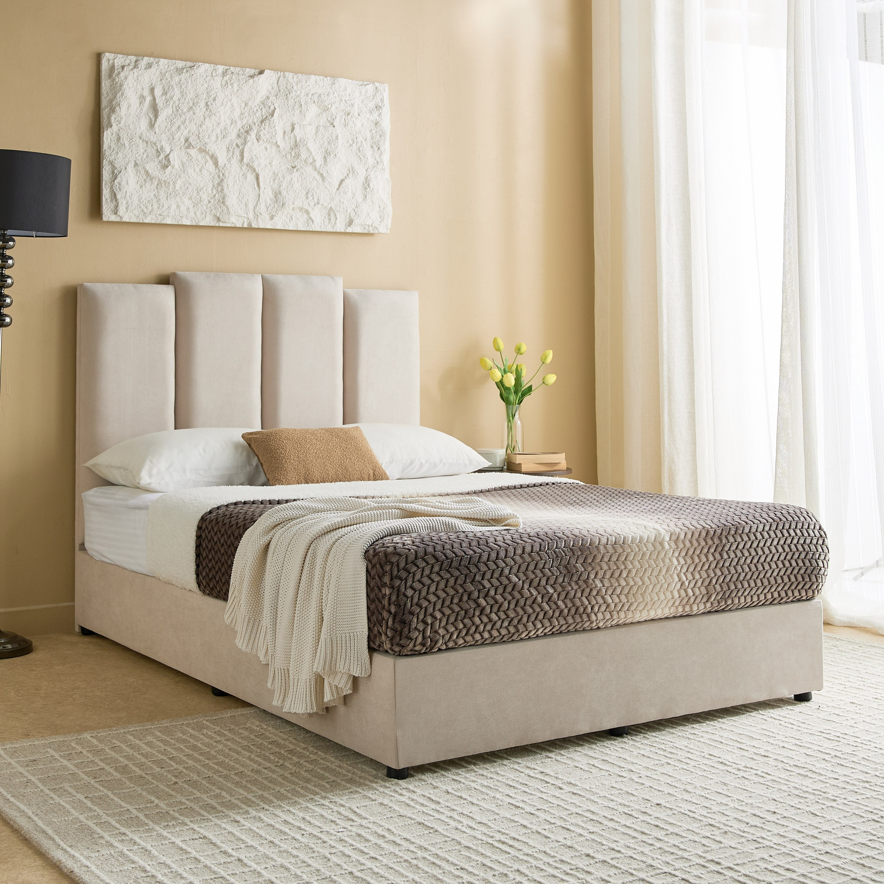 Curvy Riston Upholstered Twin Bed - 120x200 cm-hbxbedroom-bedsandbedsets-upholsteredbeds-twin-image-7