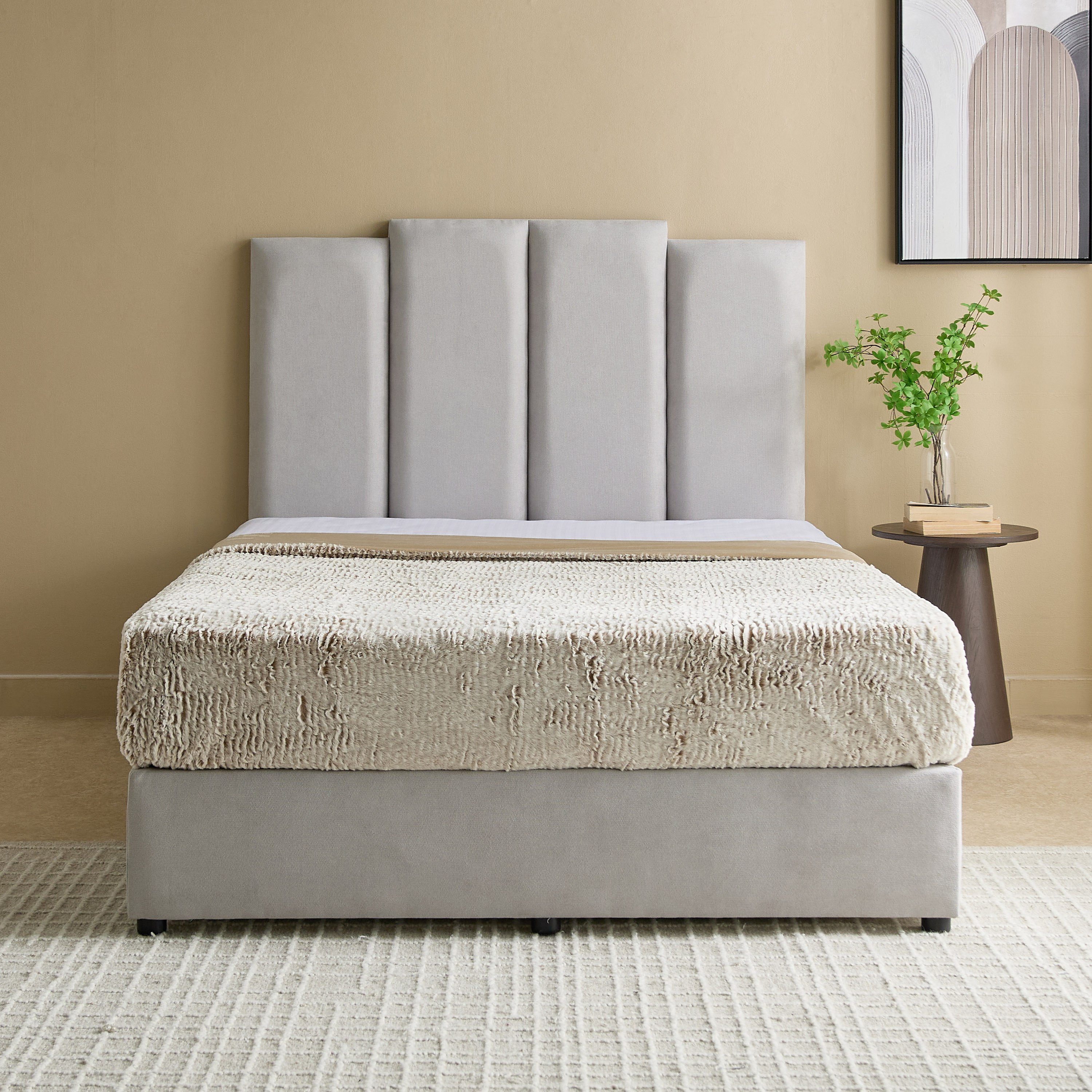 Curvy Riston Upholstered Twin Bed - 120x200 cm-hbxbedroom-bedsandbedsets-upholsteredbeds-twin-image-2