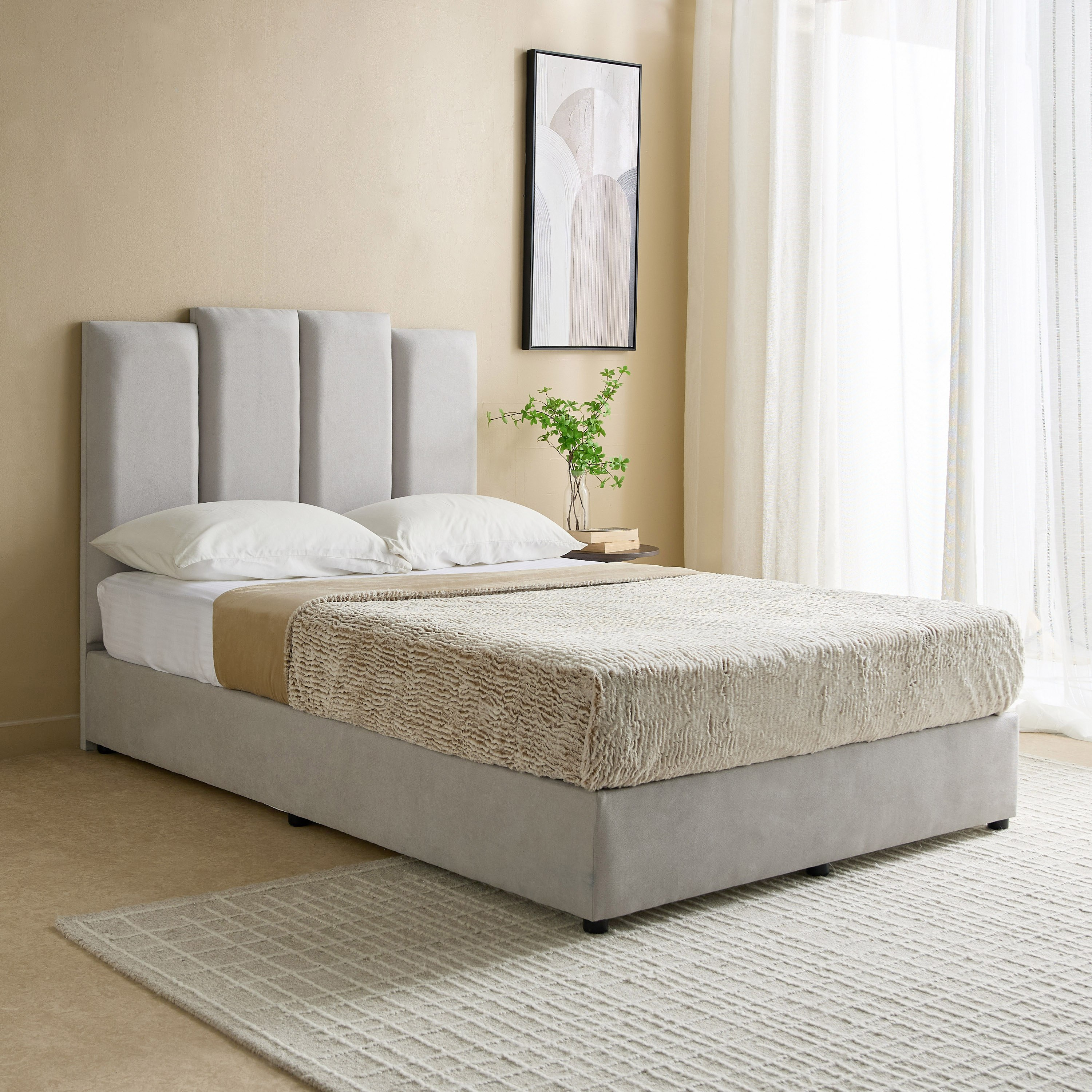Curvy Riston Upholstered Queen Bed - 140x200 cm-hbxbedroom-bedsandbedsets-beds-queen-image-1