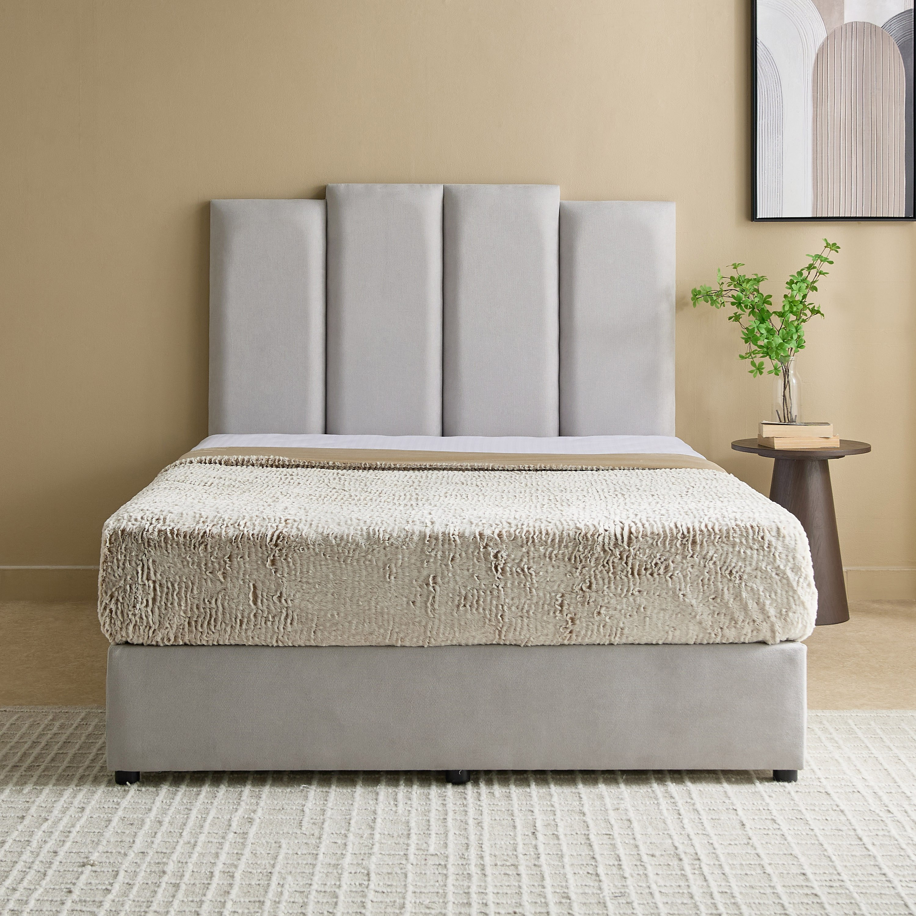 Curvy Riston Upholstered Queen Bed - 140x200 cm-hbxbedroom-bedsandbedsets-beds-queen-image-2