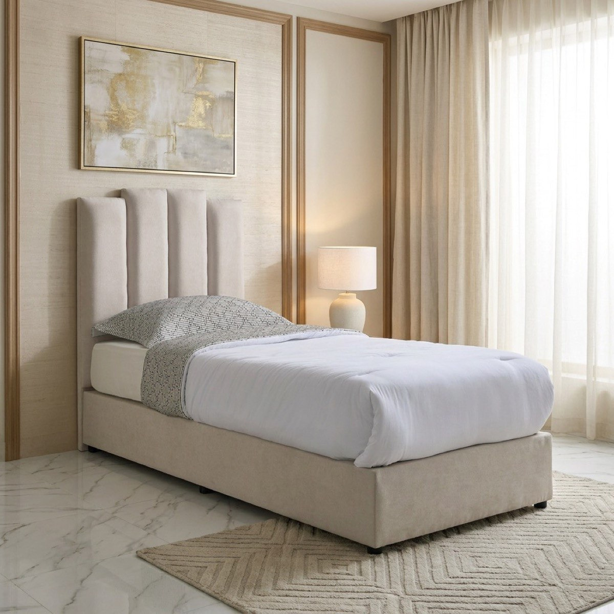 Curvy Riston Upholstered Single Bed - 90x200 cm-hbxkidsandyouth-bedsandbedsets-beds-single-image-1