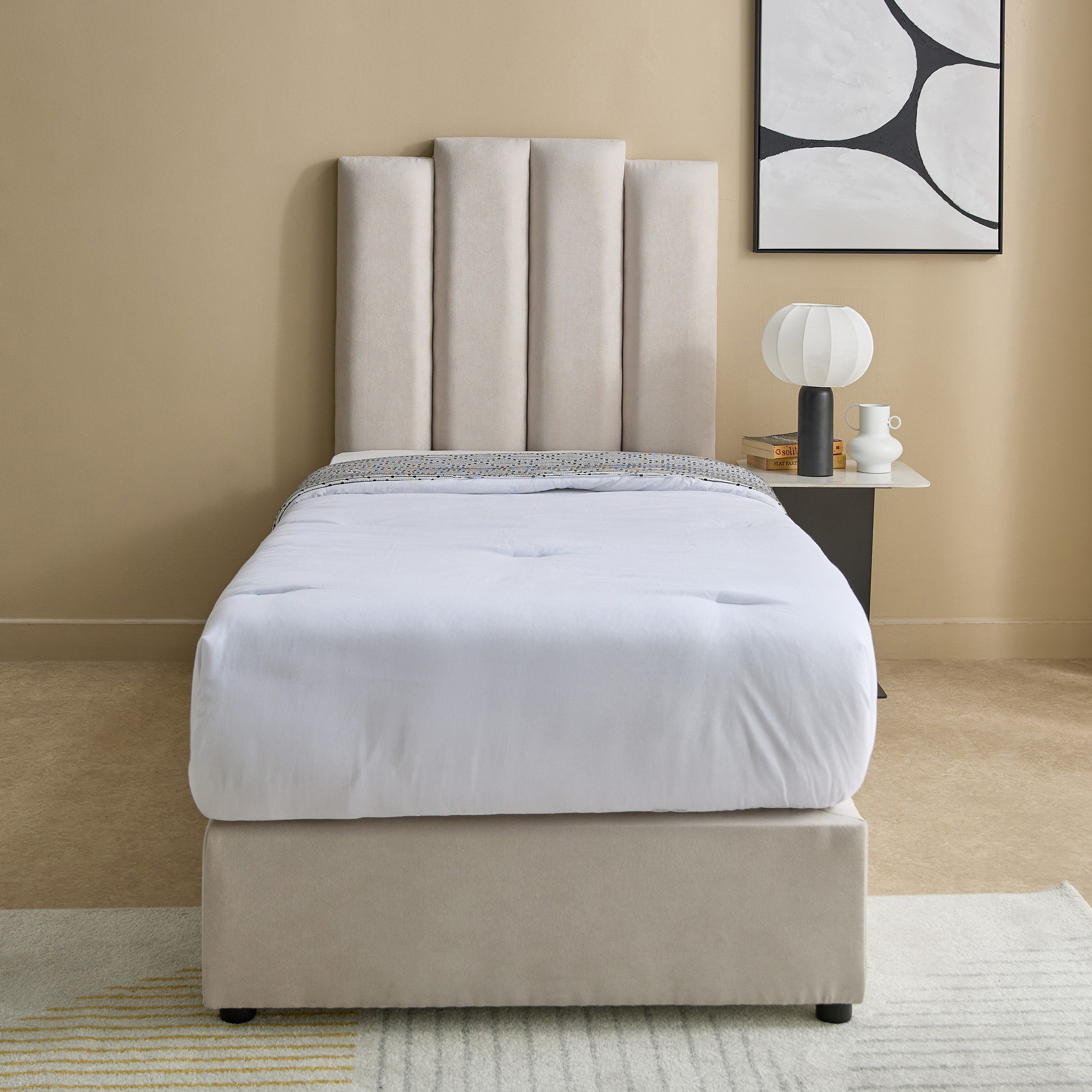 Curvy Riston Upholstered Single Bed - 90x200 cm-hbxkidsandyouth-bedsandbedsets-beds-single-image-2