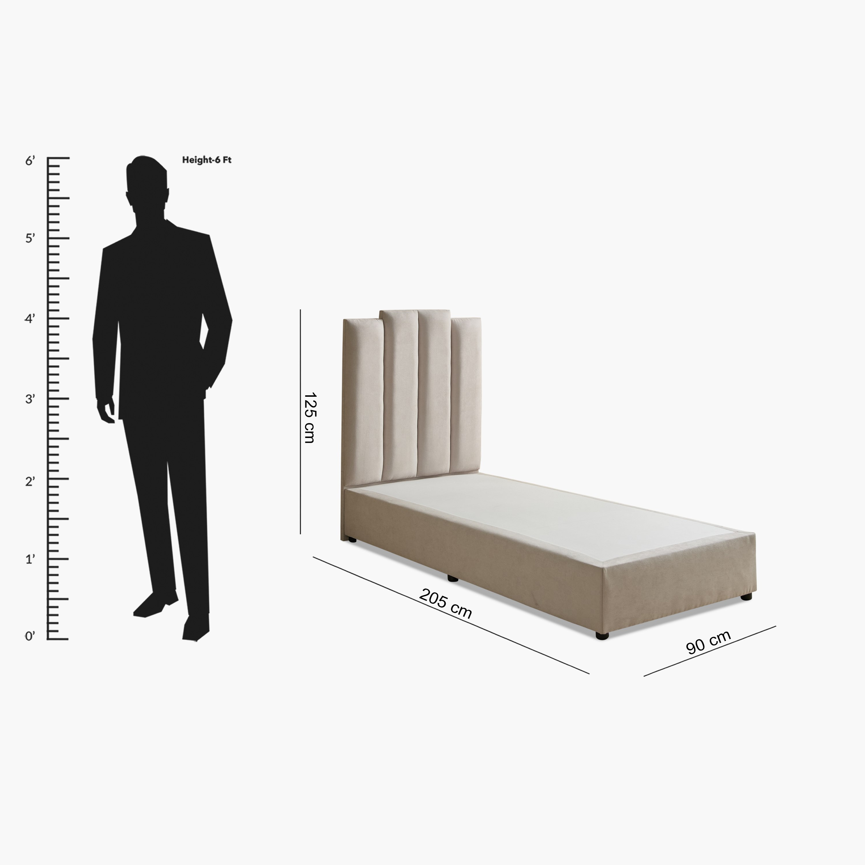 Curvy Riston Upholstered Single Bed - 90x200 cm-hbxkidsandyouth-bedsandbedsets-beds-single-image-9