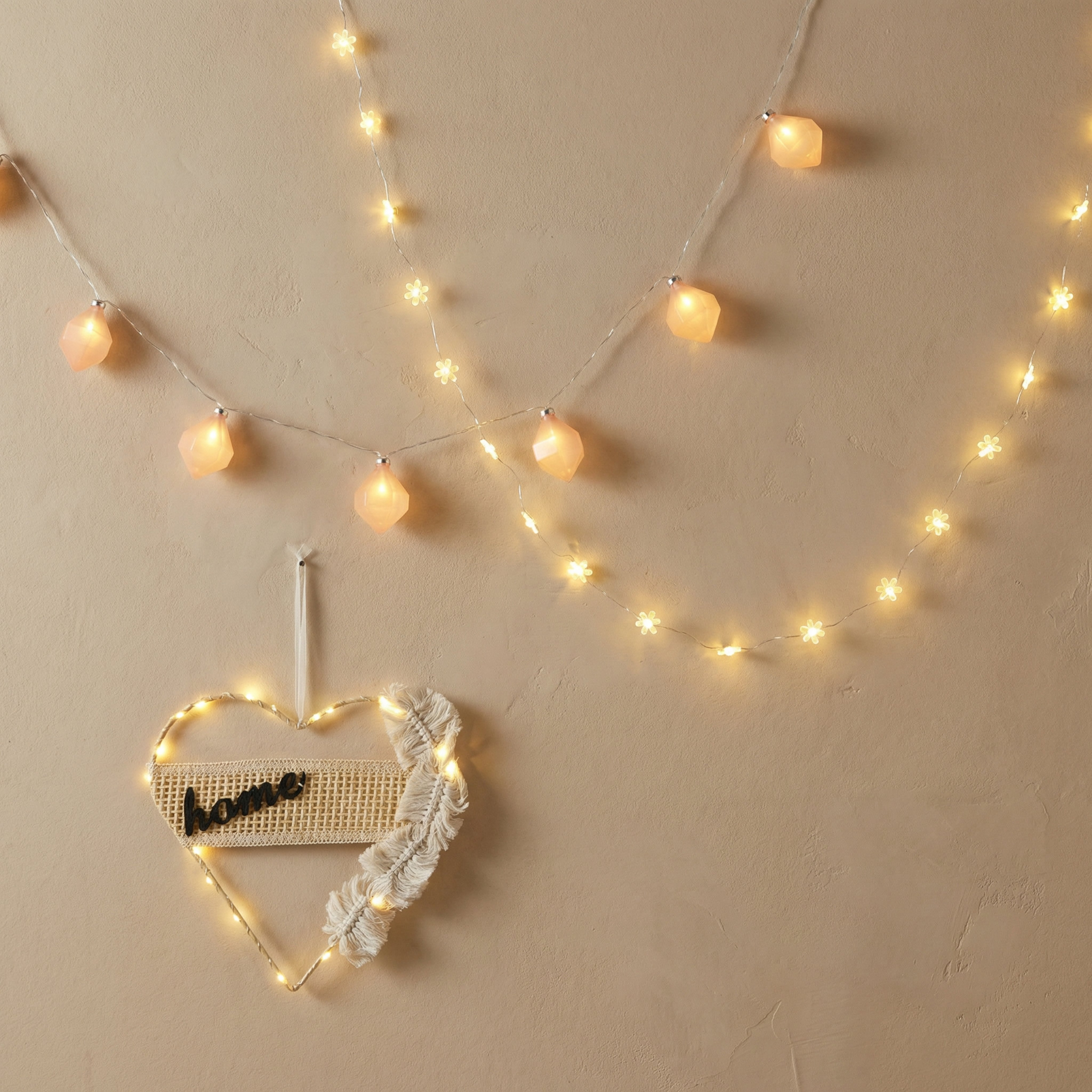Elio 8 Warm White Glass Diamond Shape LED String Light with Timer - 1 Meter-hbxdiningroom-lighting-decorativesandstringlights-image-5