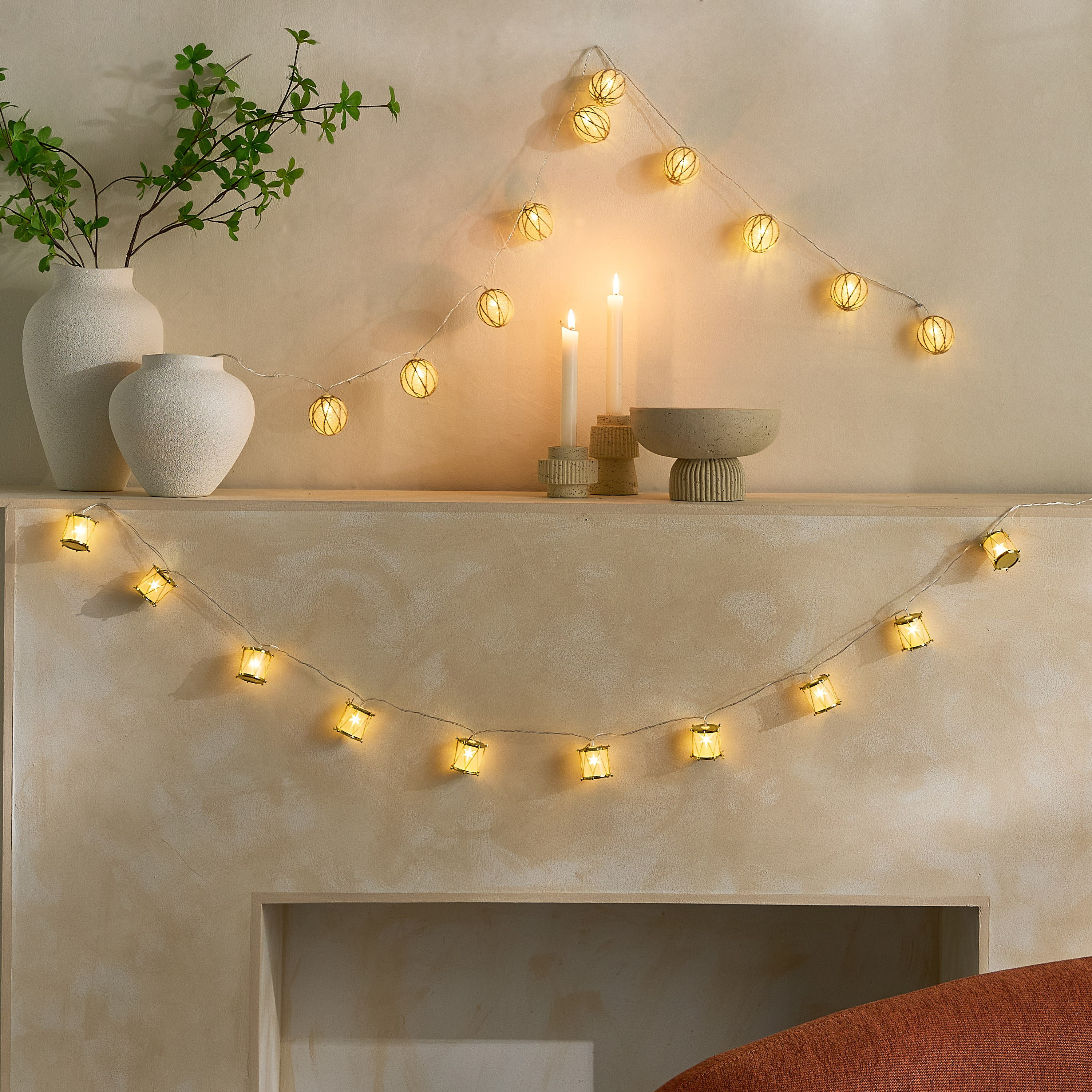Elio 10 LED Warm White 2AA Drum String Light - 1.35 M-hbxdiningroom-lighting-decorativesandstringlights-image-4