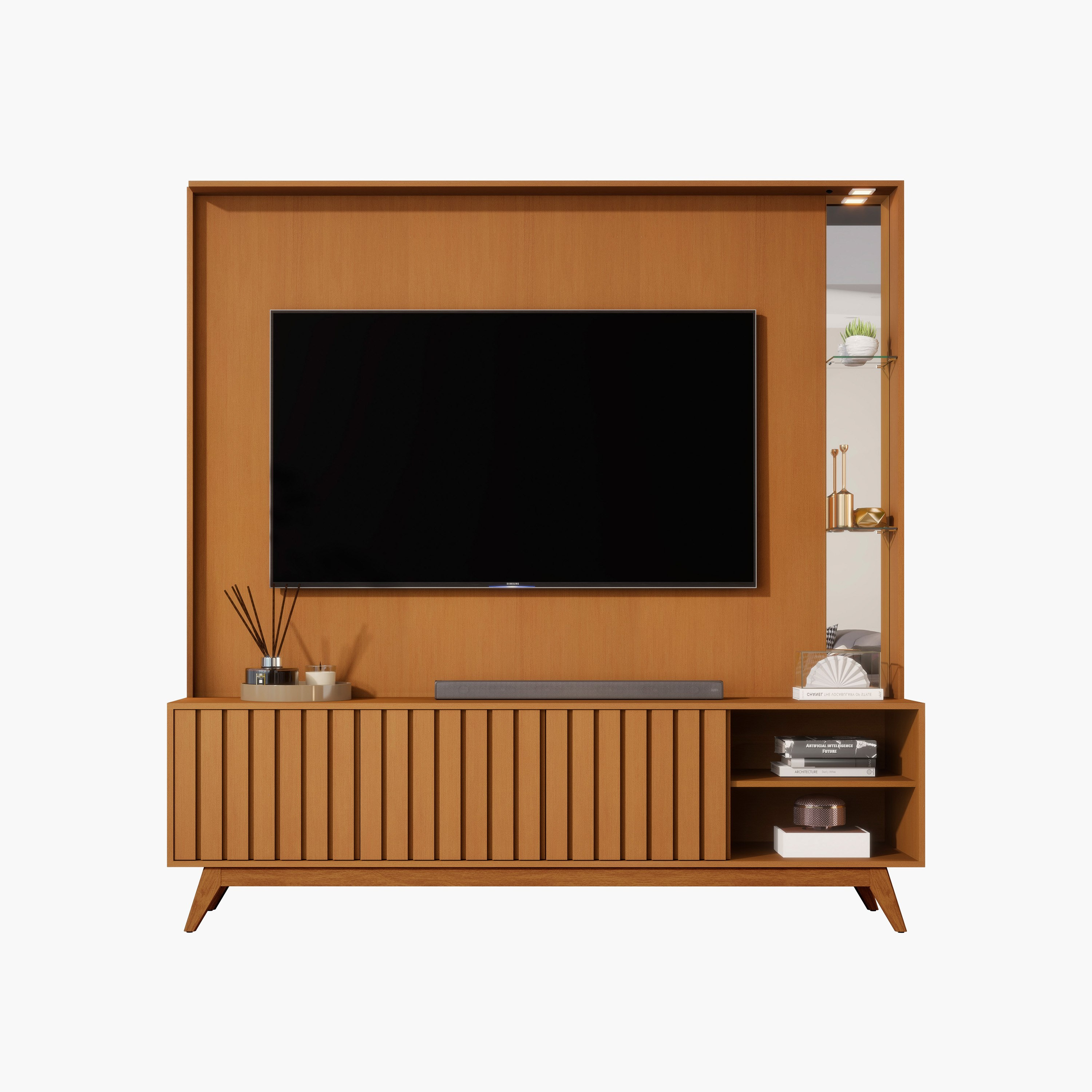 Movo Remington Wall Unit Upto 75 Inches with LED Light-hbxlivingroom-mediaunitsandstorage-wallunits-image-2