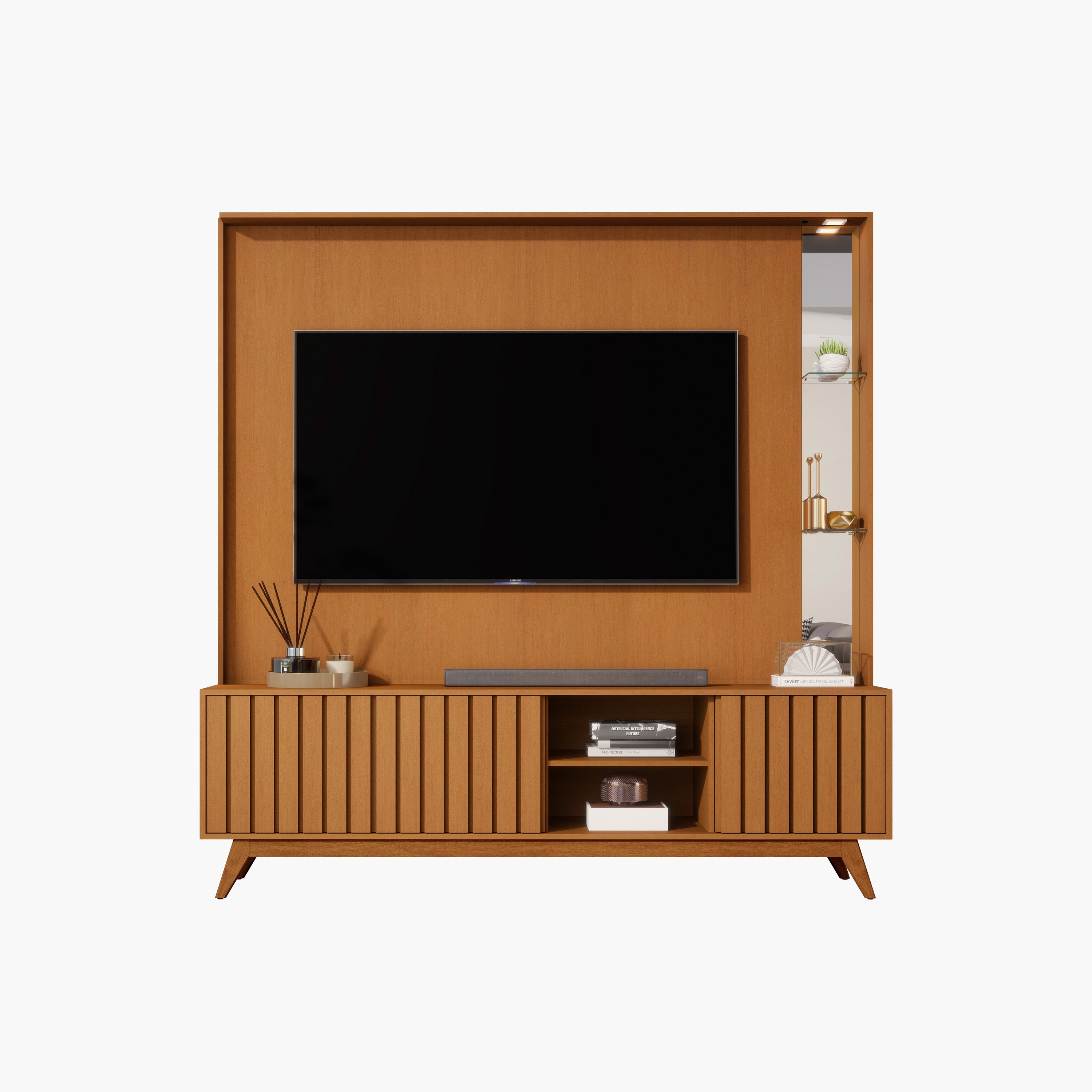 Movo Remington Wall Unit Upto 75 Inches with LED Light-hbxlivingroom-mediaunitsandstorage-wallunits-image-4