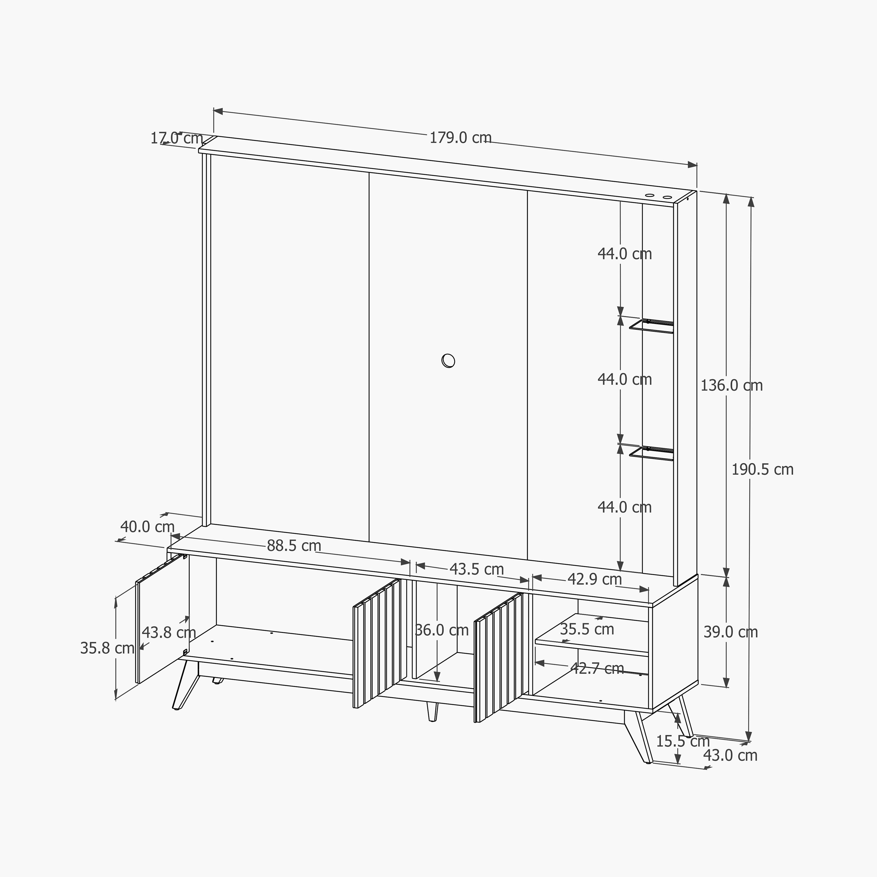 Movo Remington Wall Unit Upto 75 Inches with LED Light-hbxlivingroom-mediaunitsandstorage-wallunits-image-5