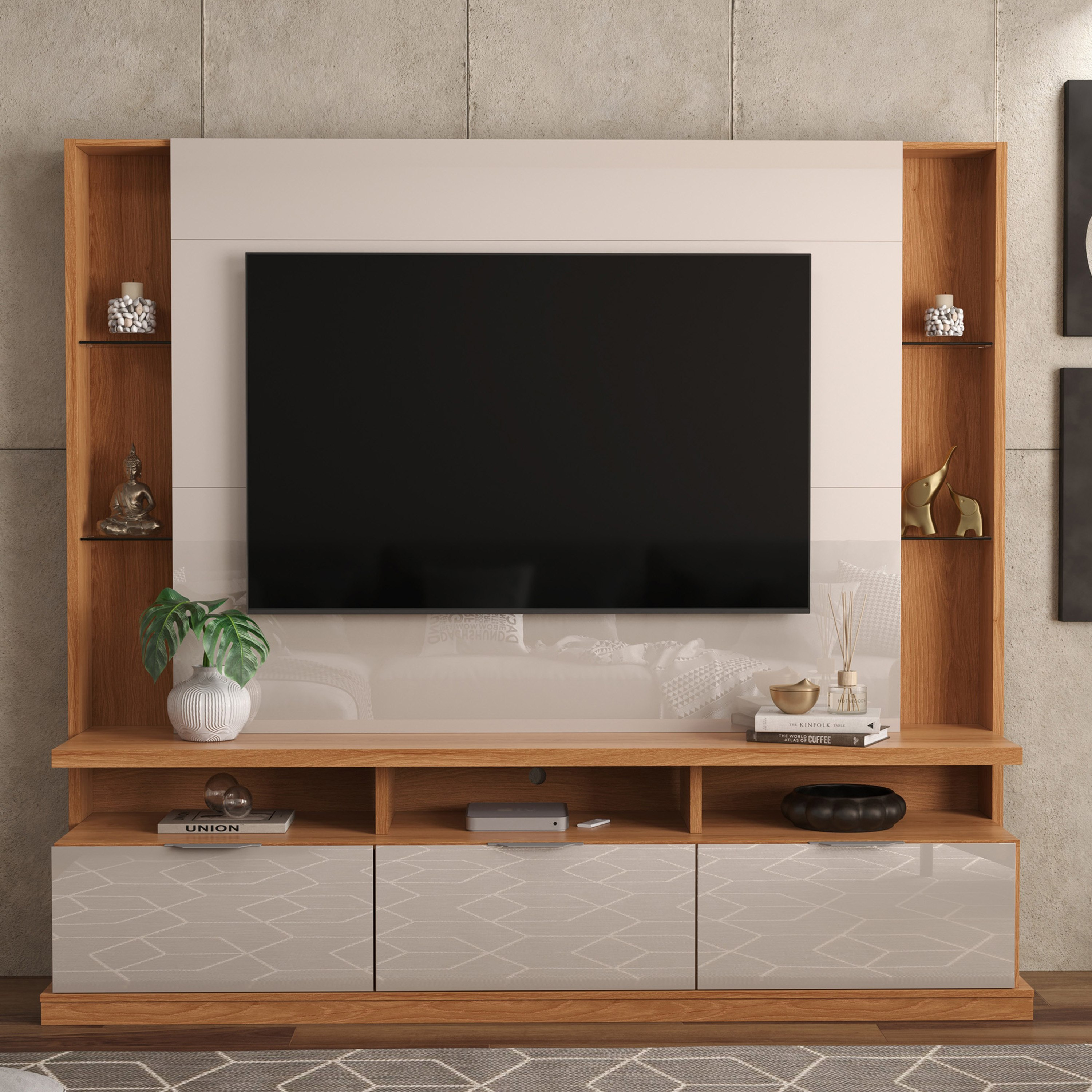 Movo Beverly Wall Unit Upto 70 inches-hbxlivingroom-mediaunitsandstorage-wallunits-image-1