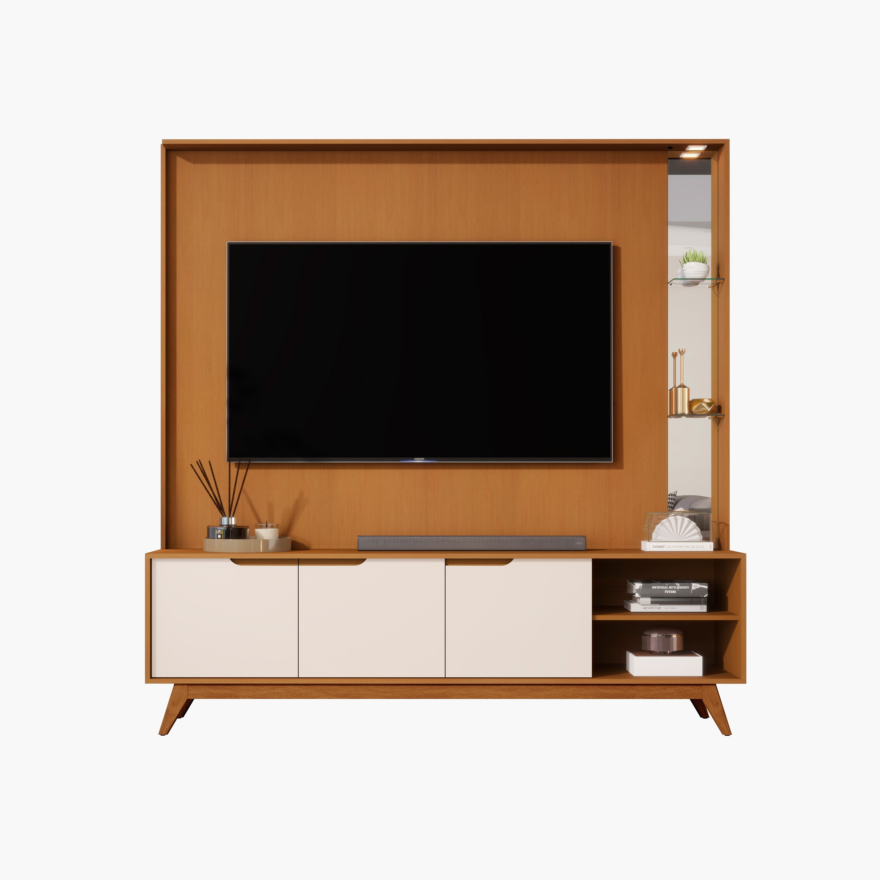 Remington Wall Unit Upto 75 inches with LED Light-hbxlivingroom-mediaunitsandstorage-wallunits-image-3