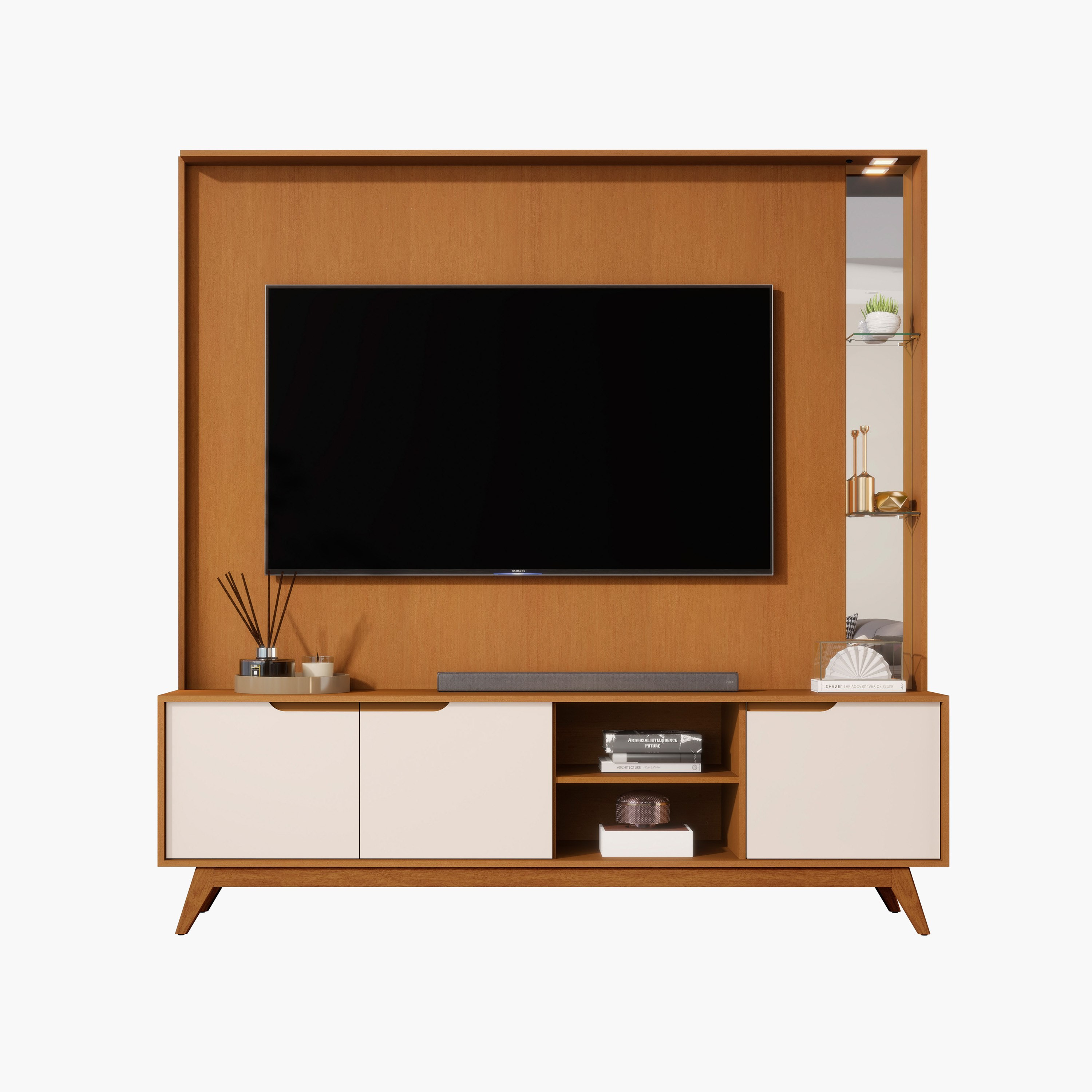 Remington Wall Unit Upto 75 inches with LED Light-hbxlivingroom-mediaunitsandstorage-wallunits-image-4