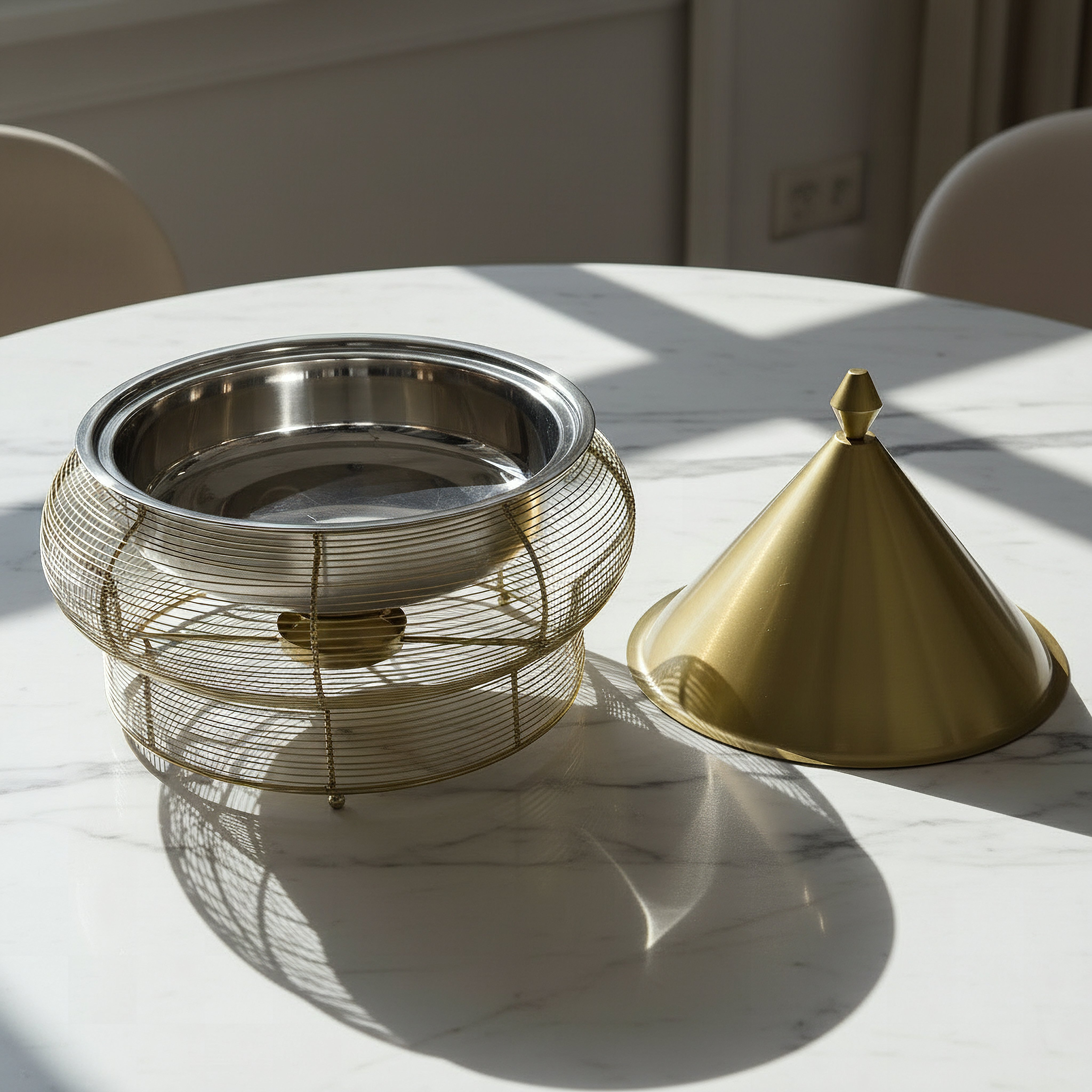 Noor Yasmin Stainless Steel Food Warmer - 5 L-hbxdecorandfurnishings-tabletop-serveware-image-2