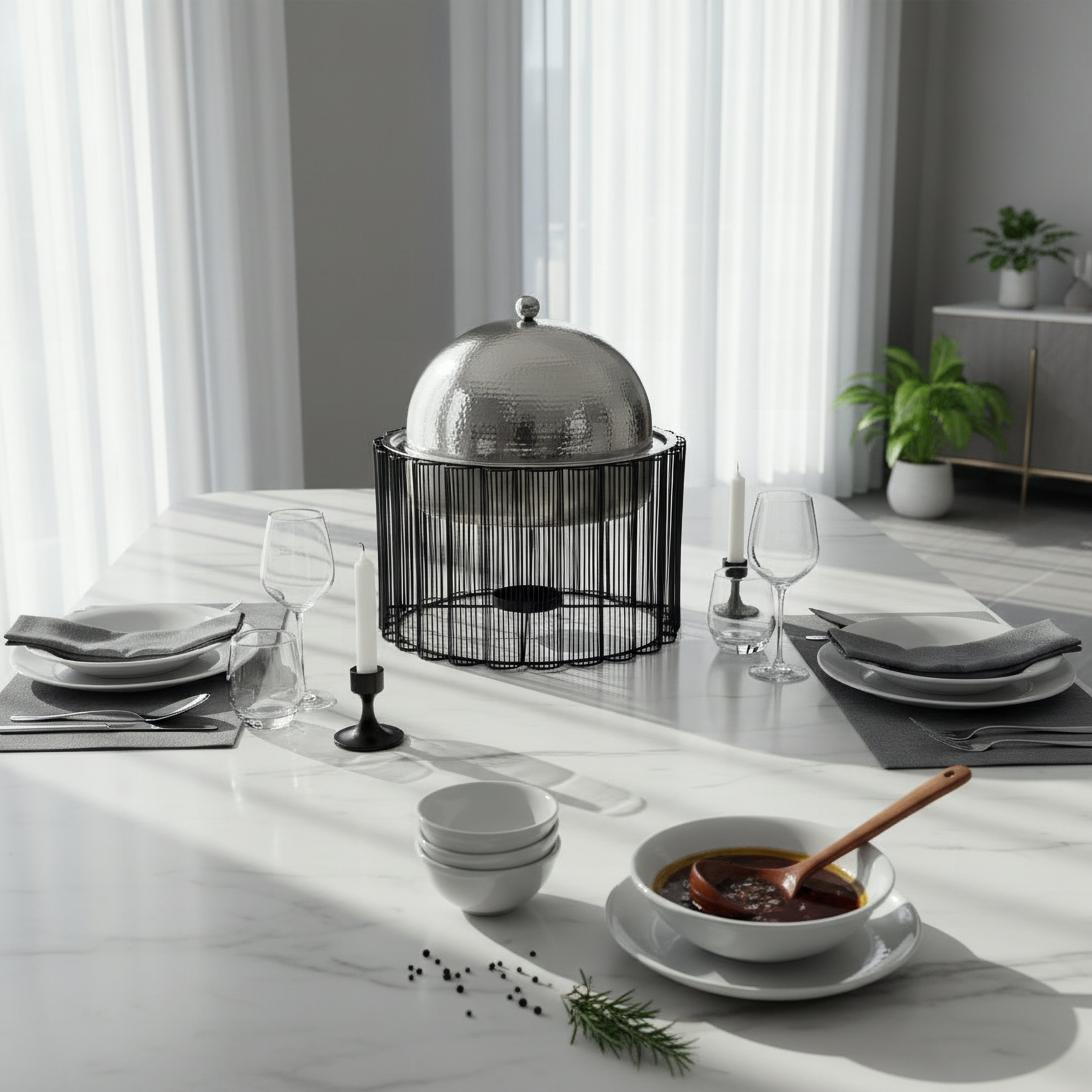 Noor Edina Stainless Steel Food Warmer - 5 L-hbxdecorandfurnishings-tabletop-serveware-image-4