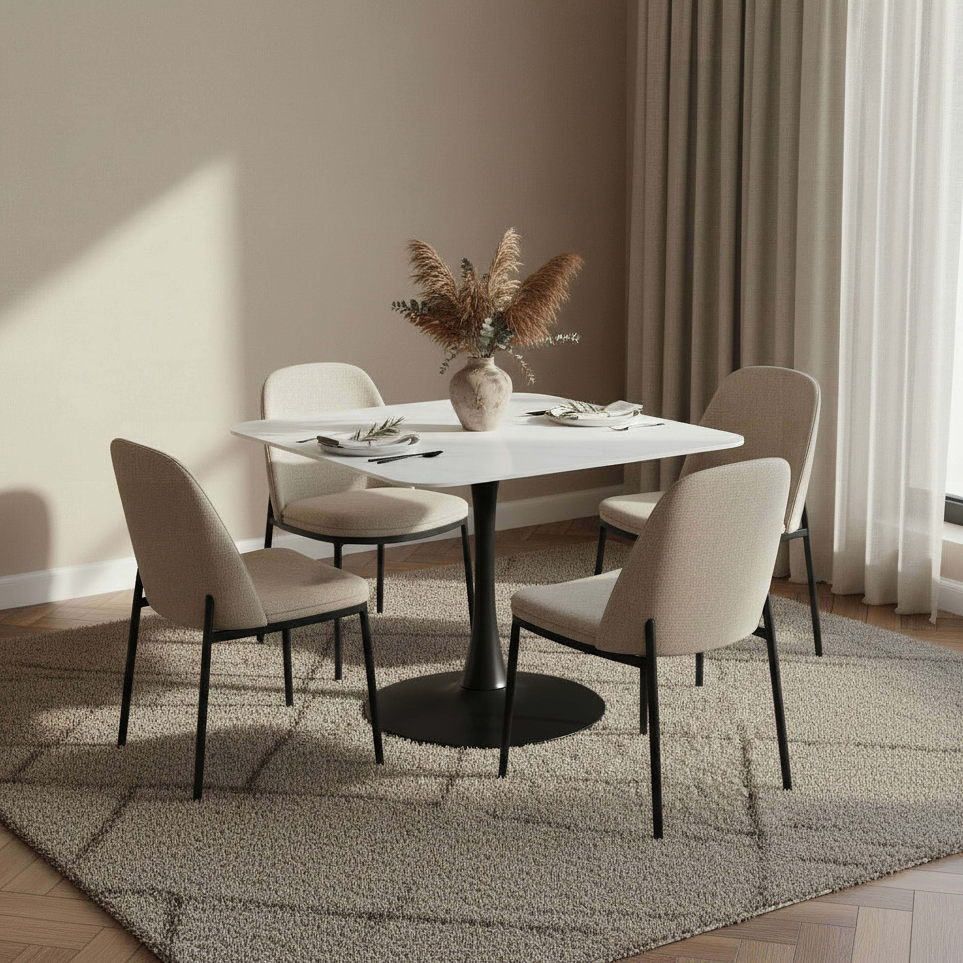 Elvis Sintered Stone 4-Seater Square Dining Table-hbxfurniture-diningtablesandsets-diningtables-fourseater-image-4