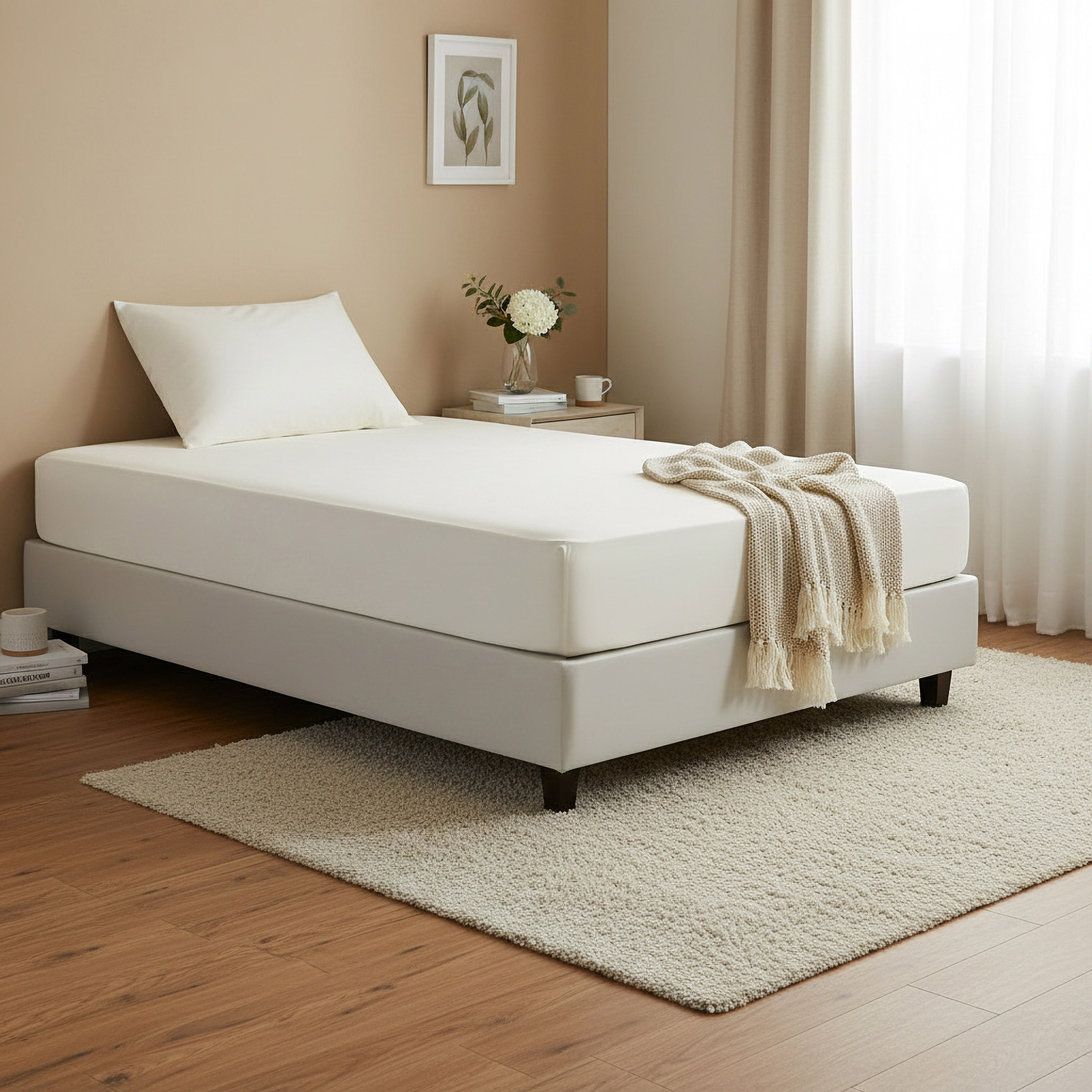 Purely Percale Single Fitted Sheet - 90x200+36 cm-hbxhomeware-hbxbedroom-image-3