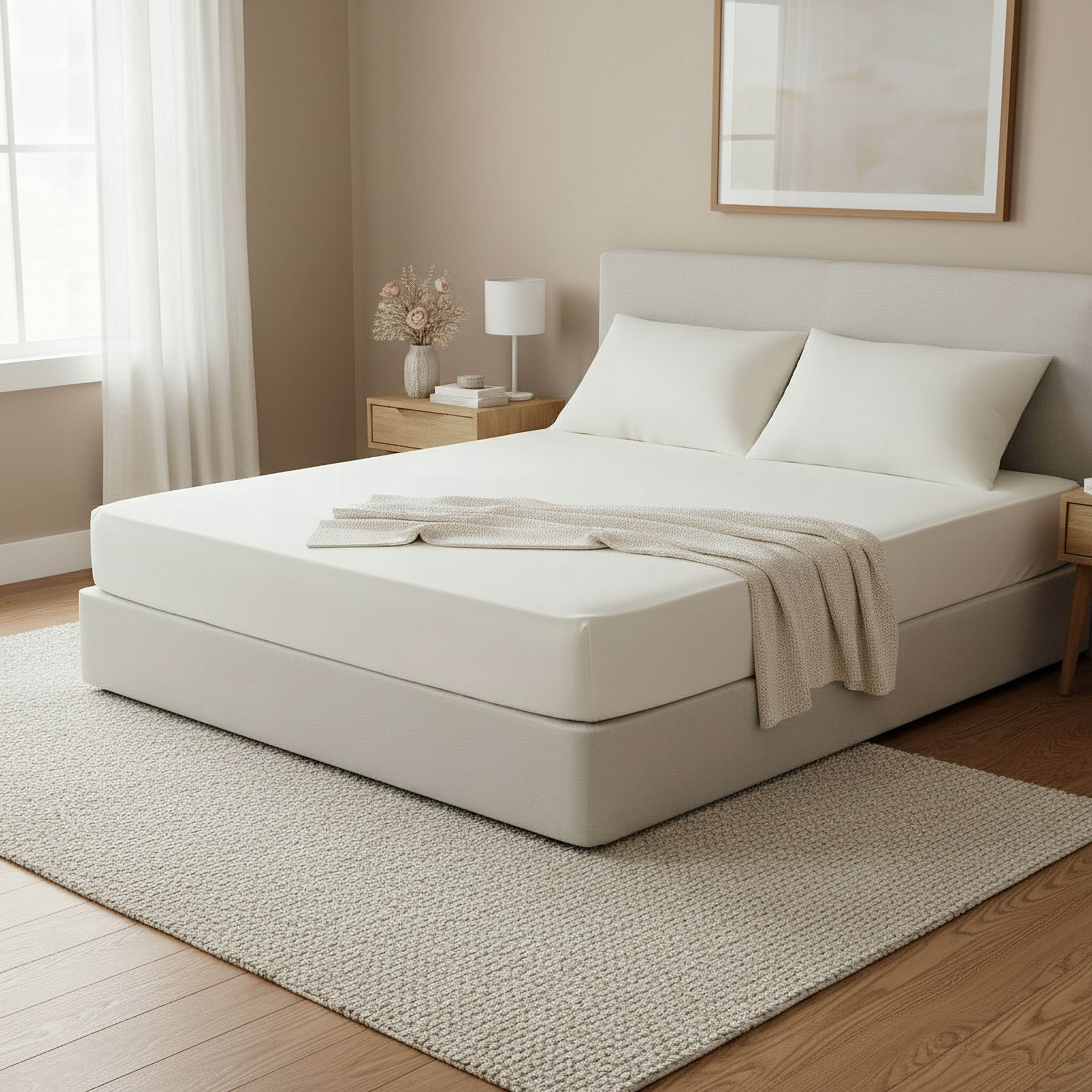 Purely Percale Double Fitted Sheet - 140x200+40 cm-hbxhomeware-hbxbedroom-image-3