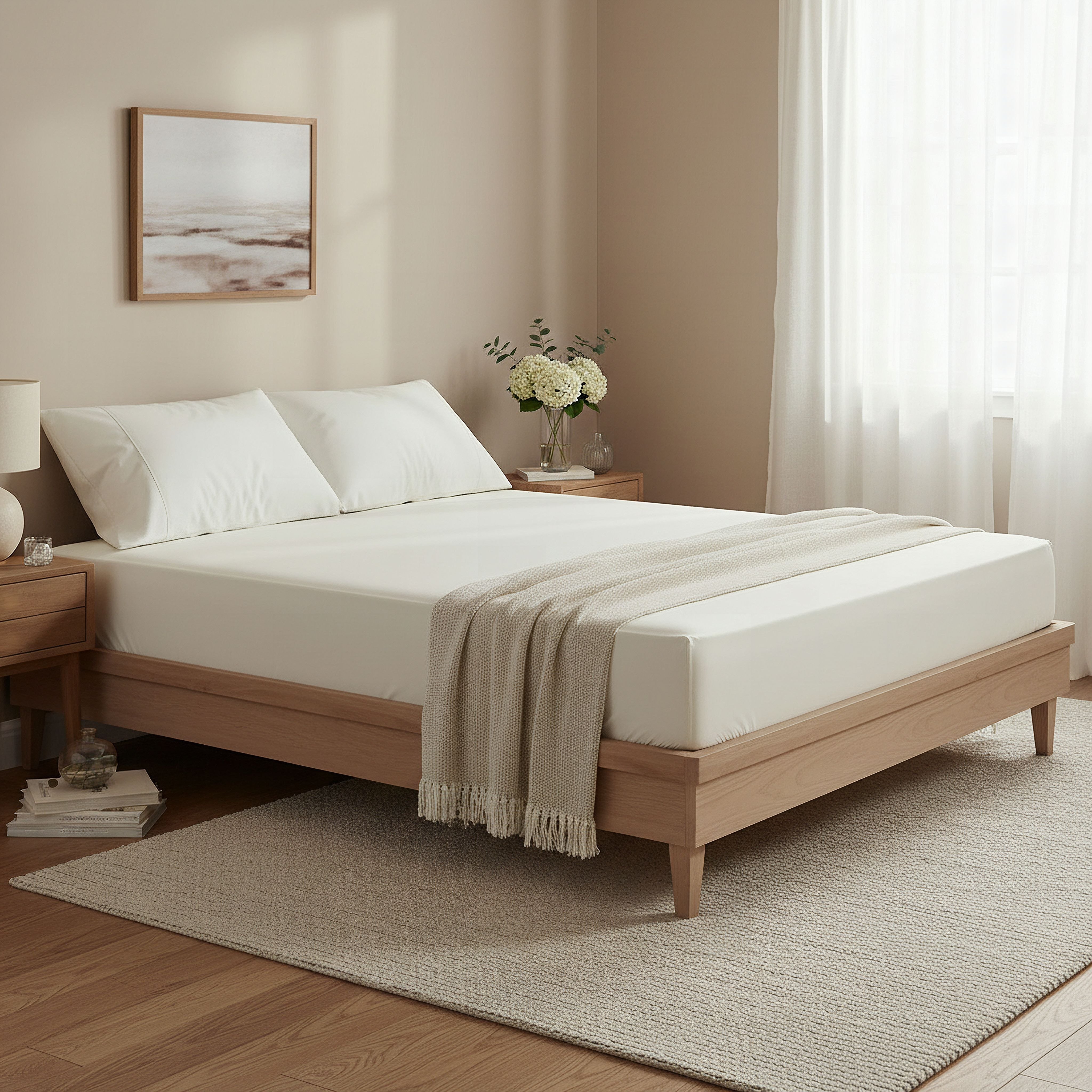 Purely Percale Queen Fitted Sheet - 150x200+40 cm-hbxhomeware-hbxbedroom-image-3