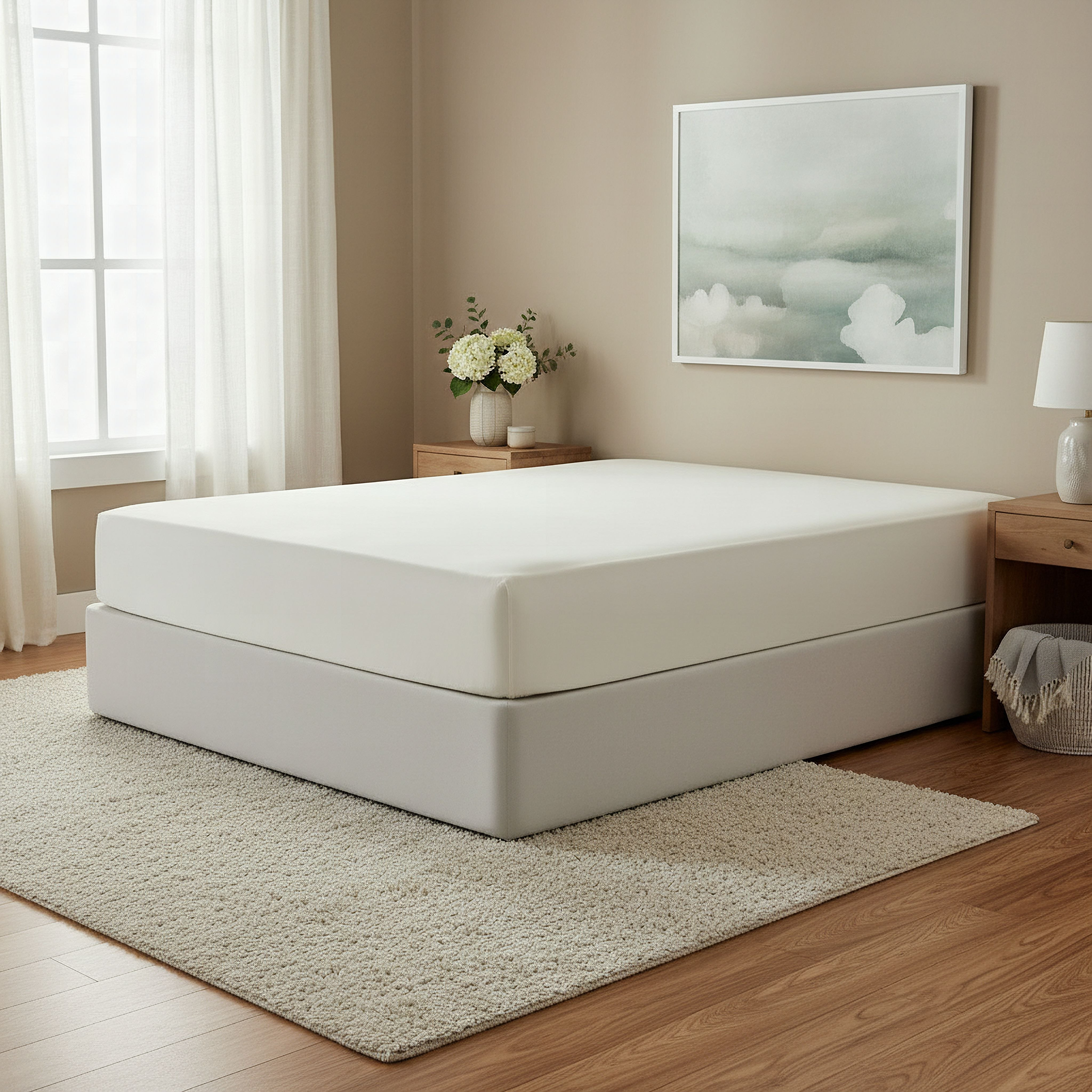 شرشف مطاطي كوين أوليمبيك من بيورلي بيركال - 160x200+40 سم-hbxhomeware-hbxbedroom-image-3
