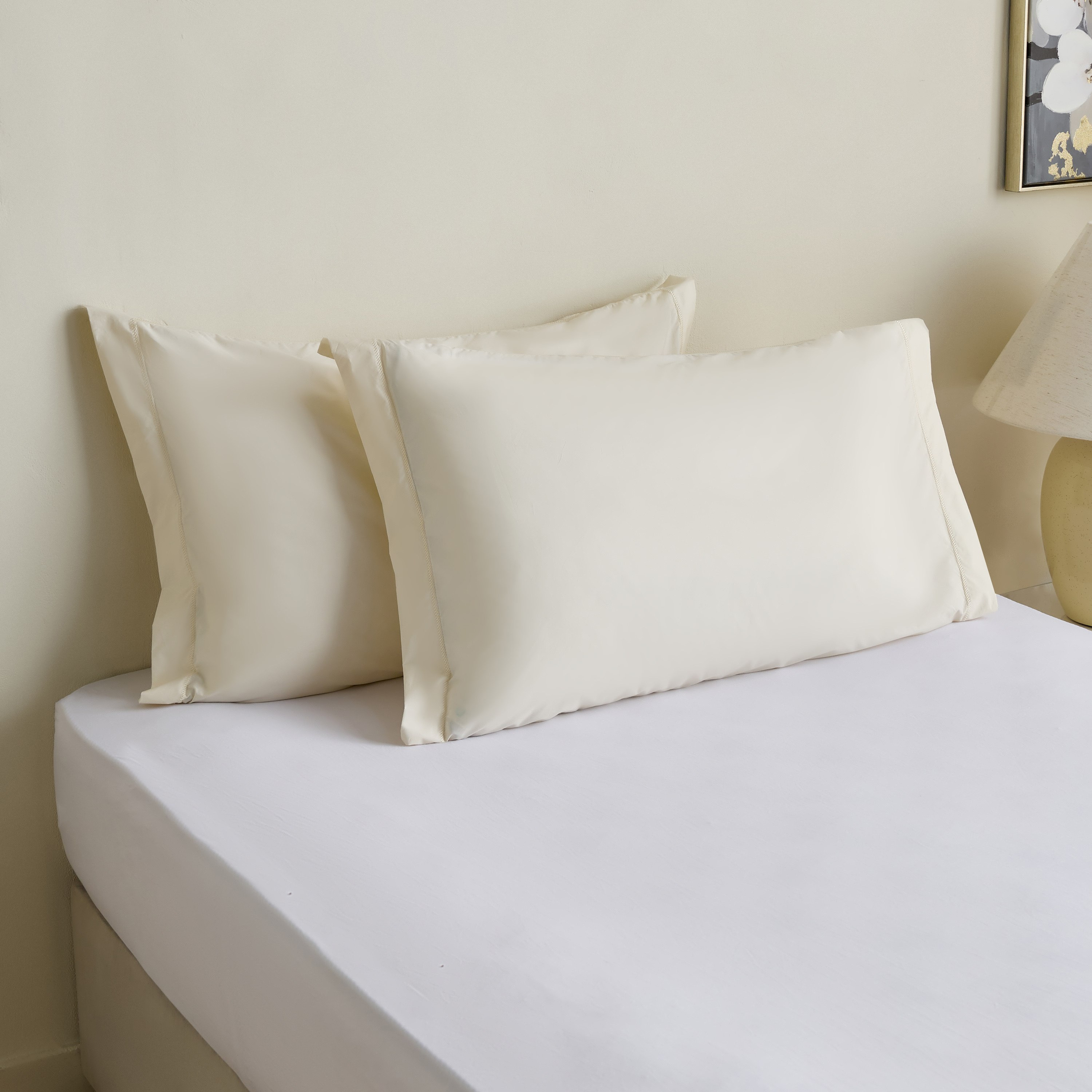 طقم أغطية وسائد بحافة قطعتين من بيورلي بيركال - 50x75+15 سم-hbxhomeware-hbxbedroom-image-1