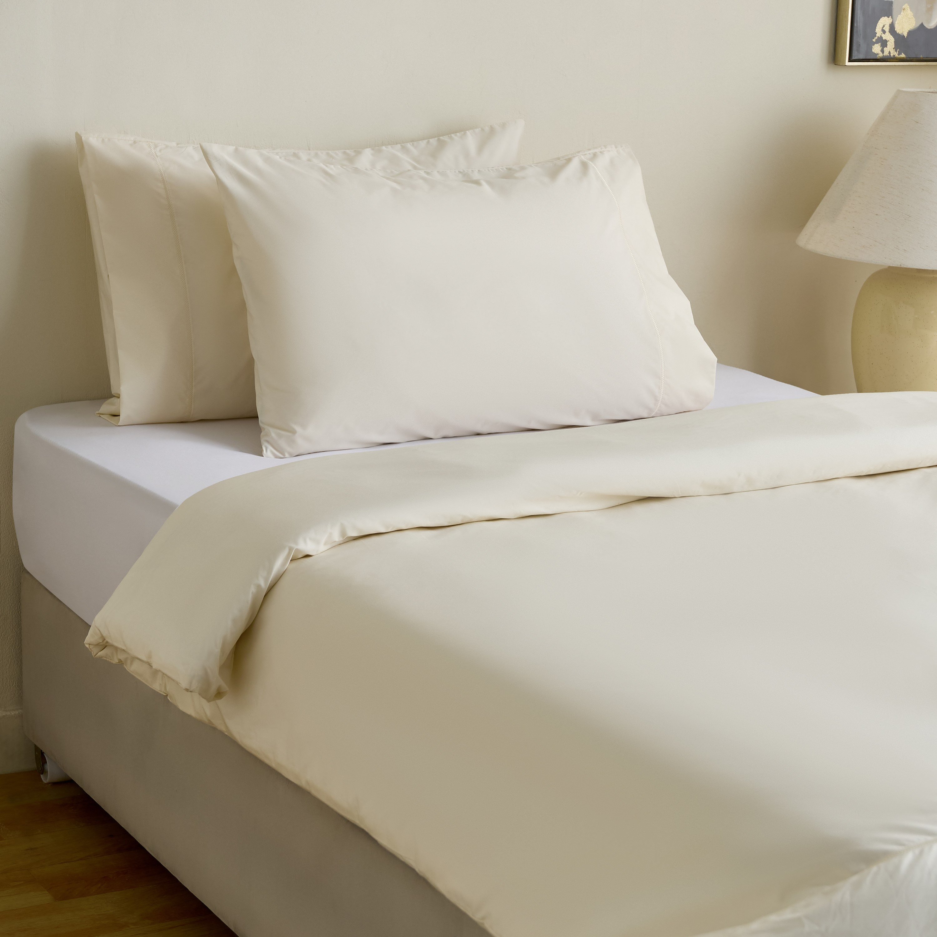 طقم غطاء لحاف توين 3 قطع بيركال بعدد خيوط 300 من بورلي - 150x220 سم-hbxhomeware-hbxbedroom-image-1