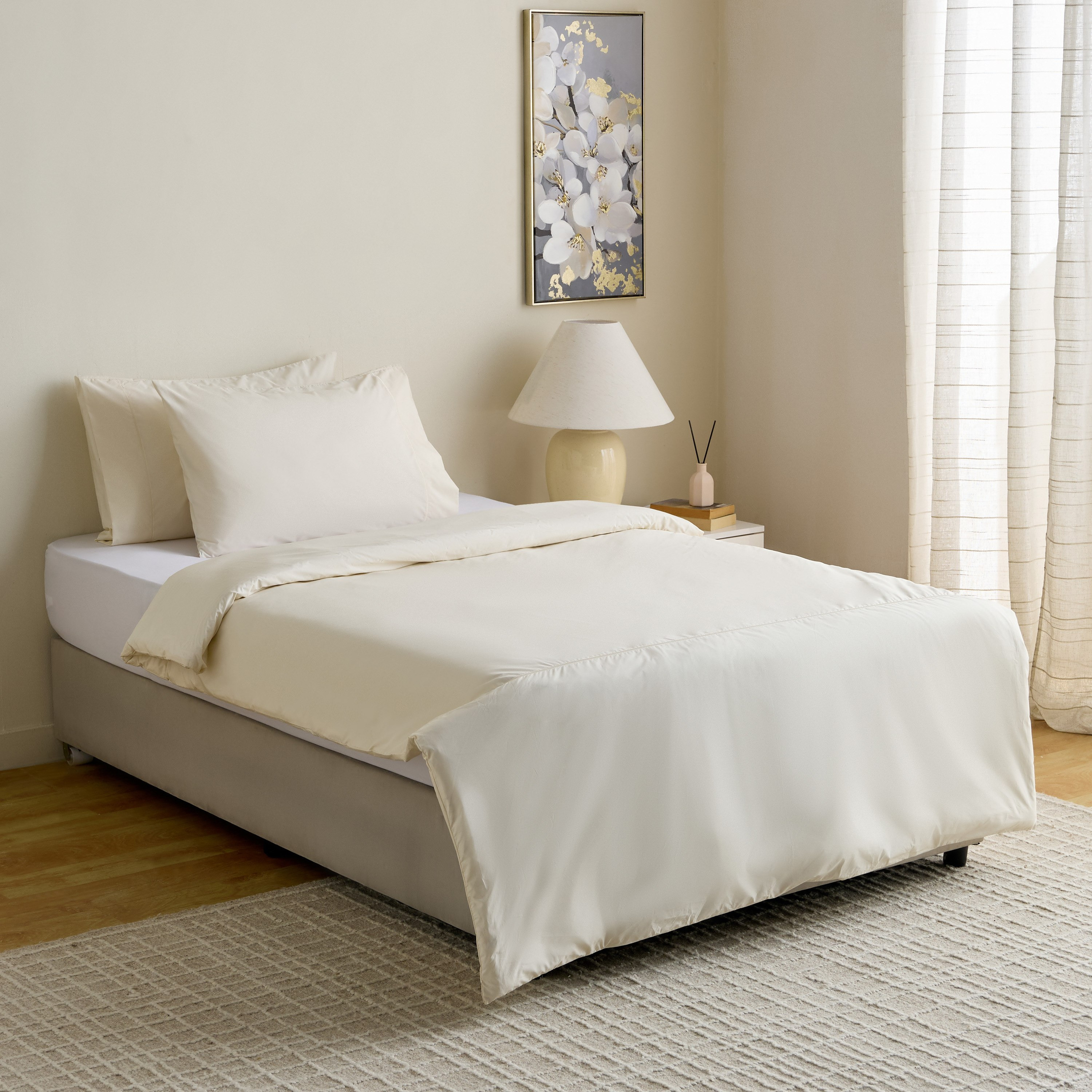طقم غطاء لحاف توين 3 قطع بيركال بعدد خيوط 300 من بورلي - 150x220 سم-hbxhomeware-hbxbedroom-image-7