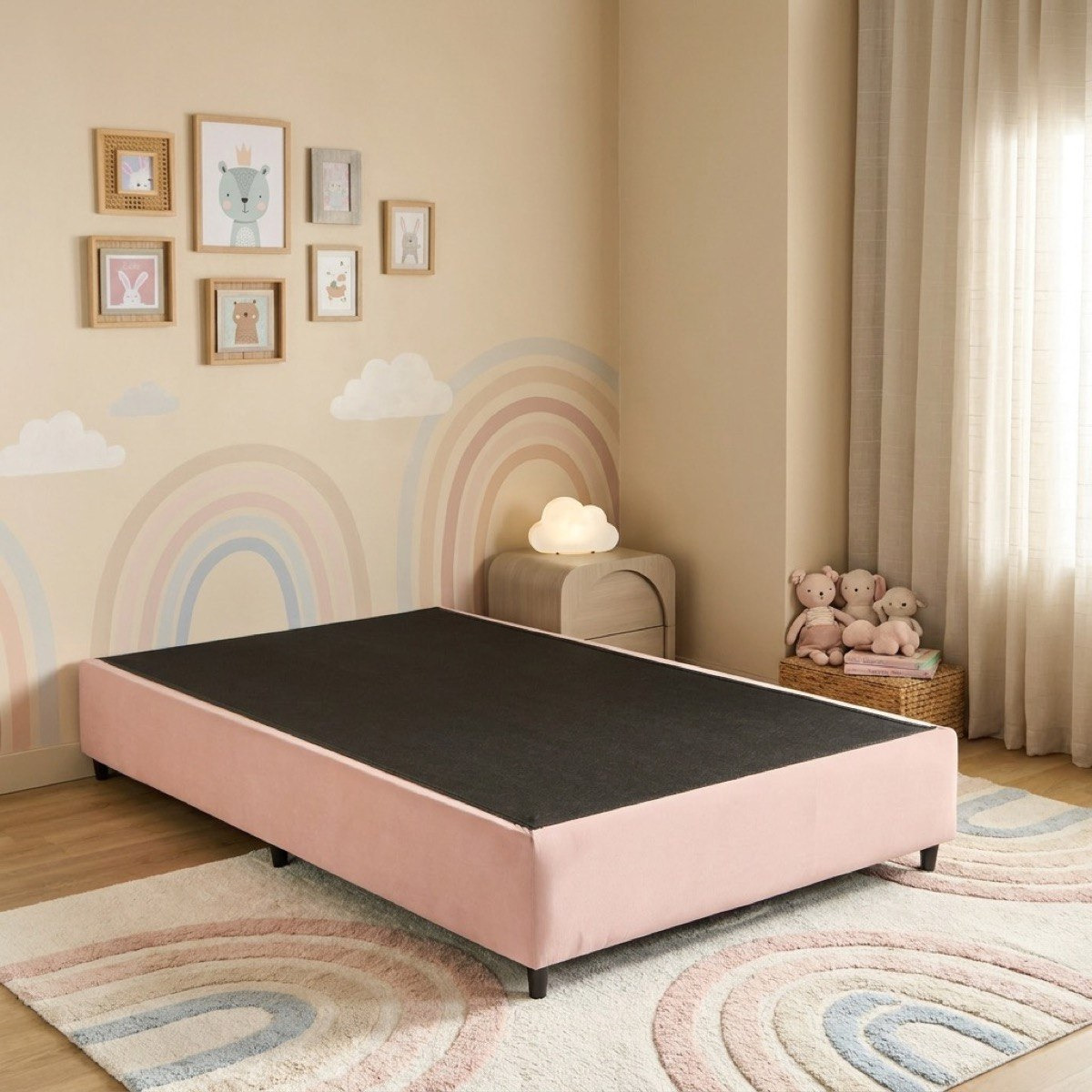 Ivory Upholstered Single Bed Base - 90x200 cm-PROMO_HB_UAE_HBX10_250526-image-1