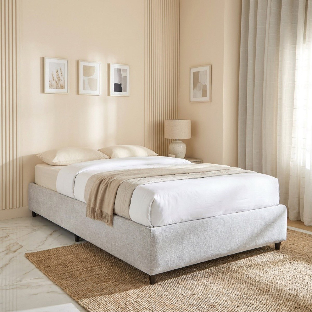 Ivory Upholstered Twin Bed Base - 120x200 cm-PROMO_HB_UAE_HBX10_250526-image-1